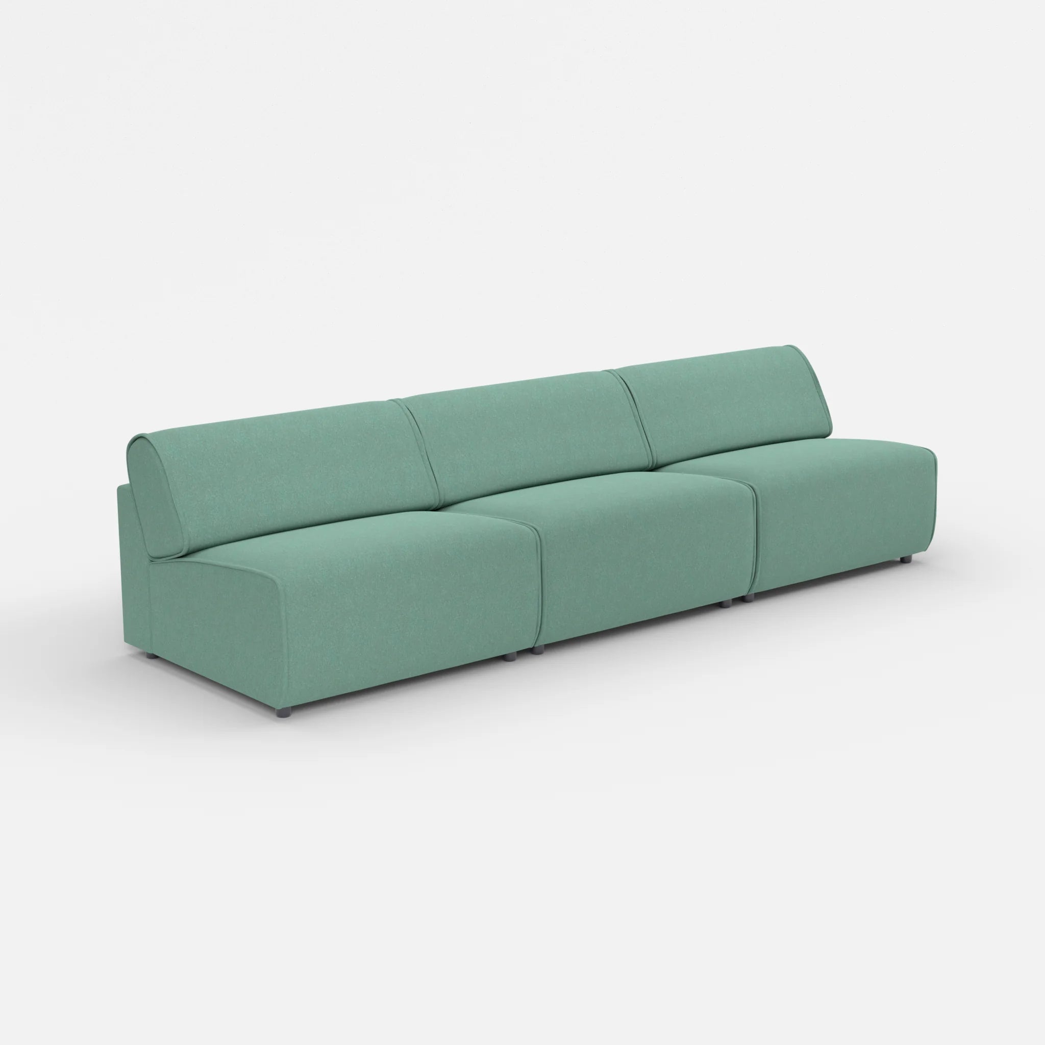 3 Sitzer Sofa Belleform ohne Armlehne 4 dama0045 in Türkis von der Seite