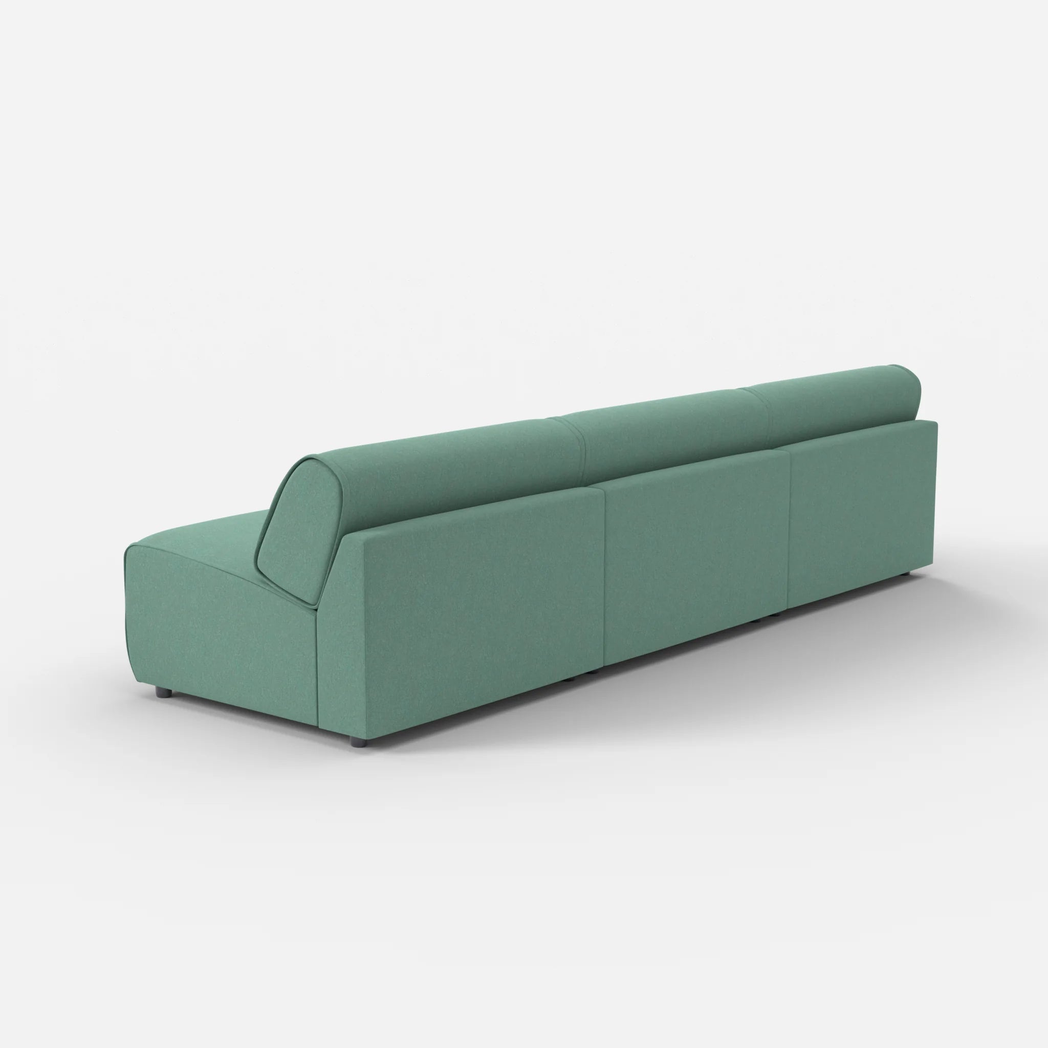 3 Sitzer Sofa Belleform ohne Armlehne 4 dama0045 in Türkis von hinten