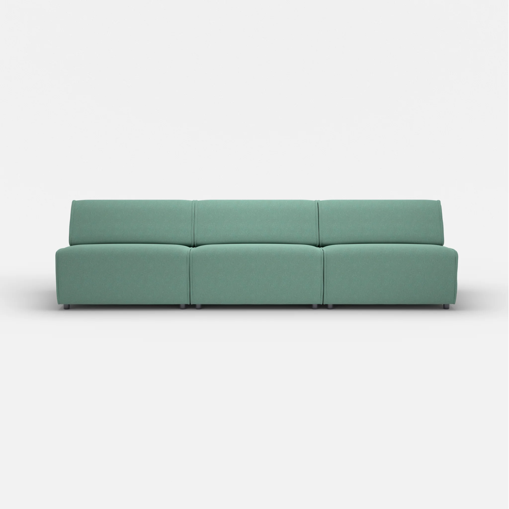 3 Sitzer Sofa Belleform ohne Armlehne 4 dama0045 in Türkis von vorne