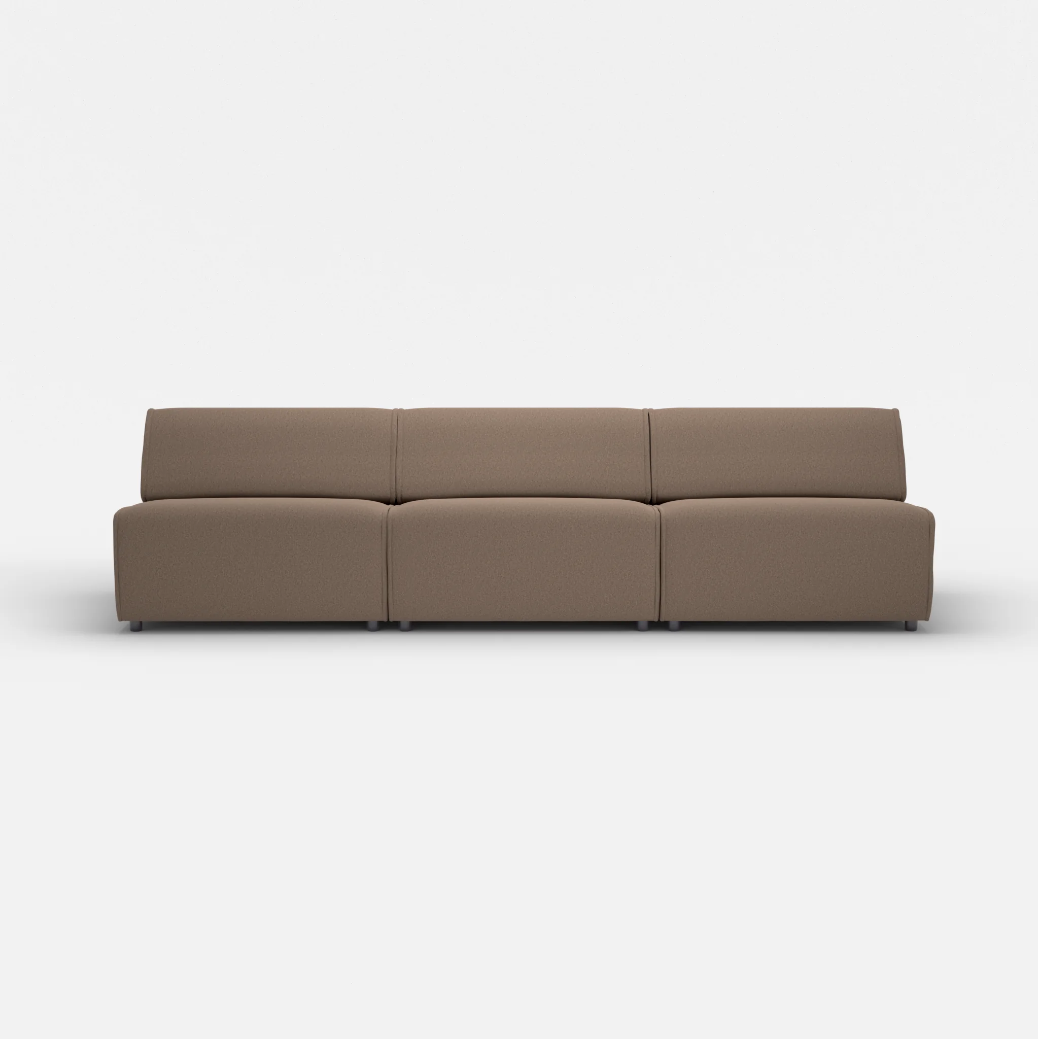3 Sitzer Sofa Belleform ohne Armlehne 4 dama0051 in Braun von vorne
