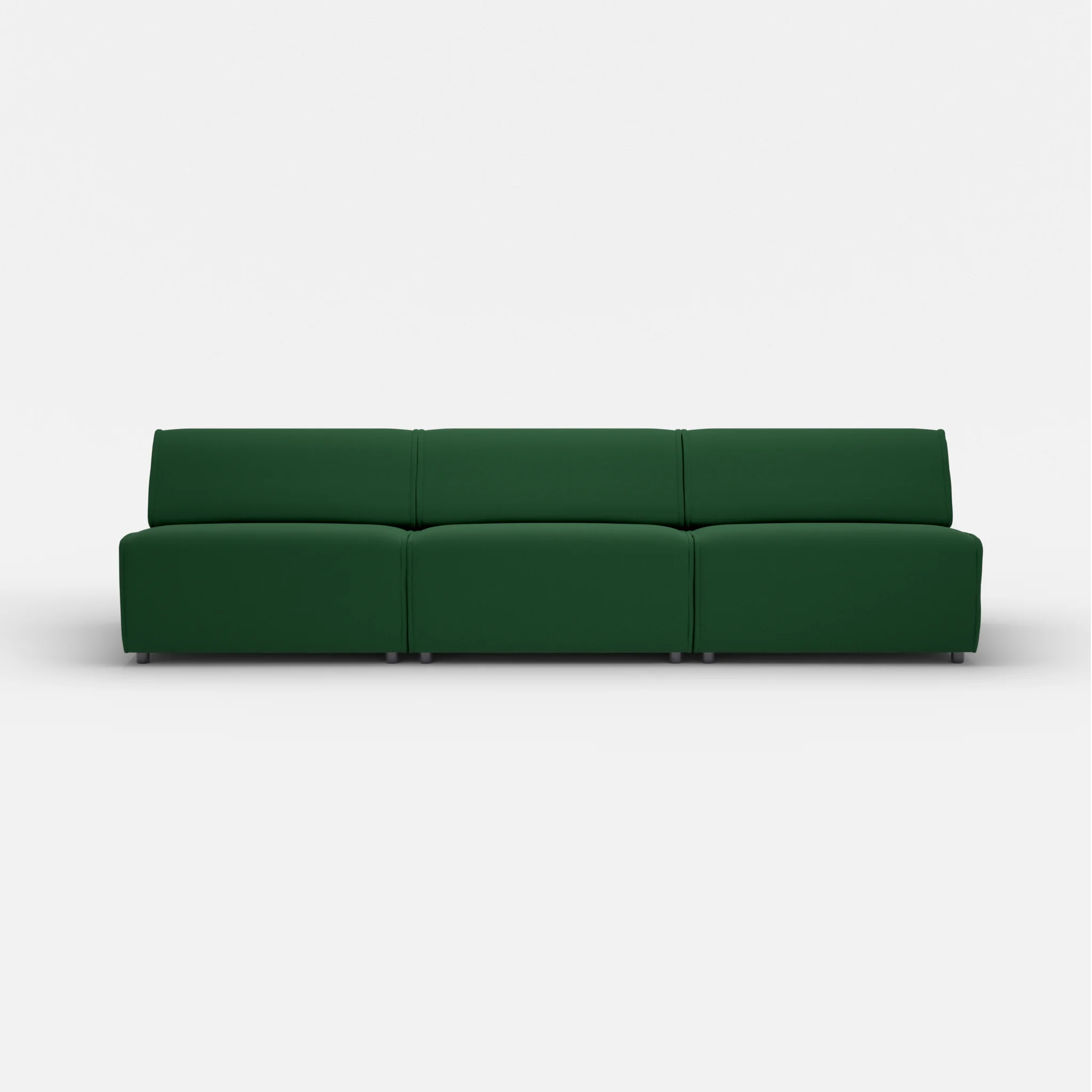 3 Sitzer Sofa Belleform ohne Armlehne 4 dama0052 in Dunkelgrün von vorne