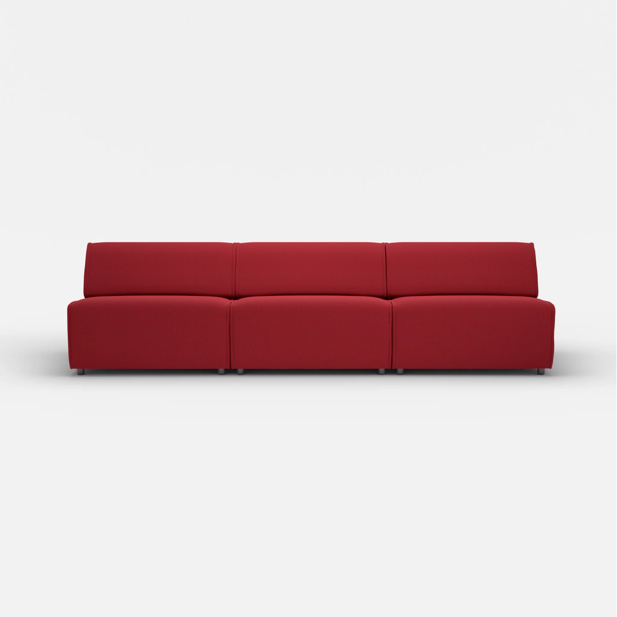 3 Sitzer Sofa Belleform ohne Armlehne 4 dama0053 in Rot von vorne