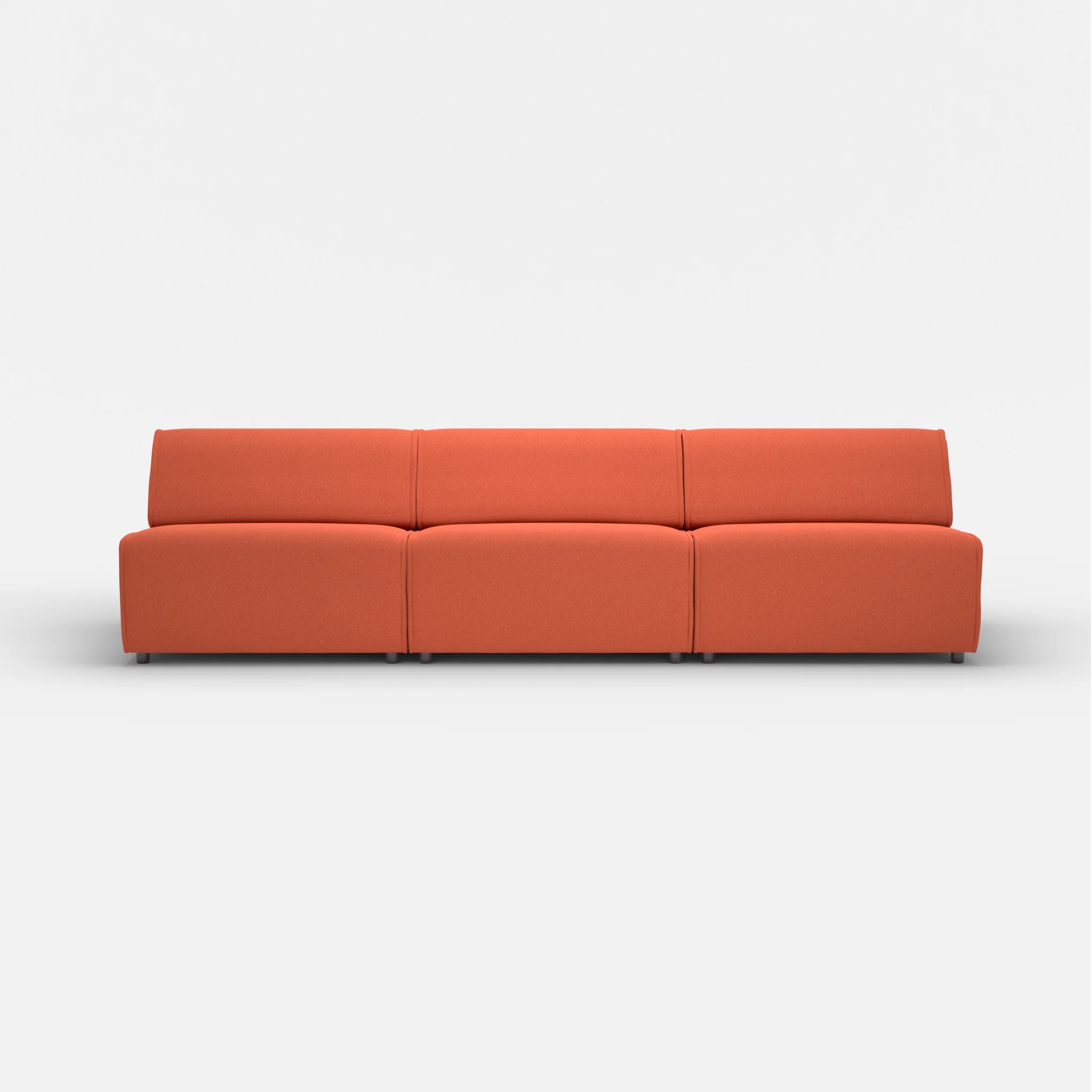 3 Sitzer Sofa Belleform ohne Armlehne 4 dama0062 in Orange von vorne