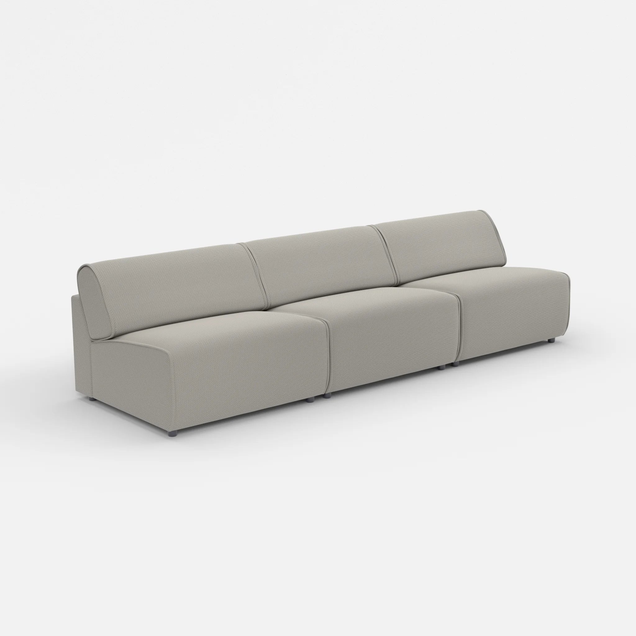 3 Sitzer Sofa Belleform ohne Armlehne 4 nabucco1003 in Hellgrau von der Seite