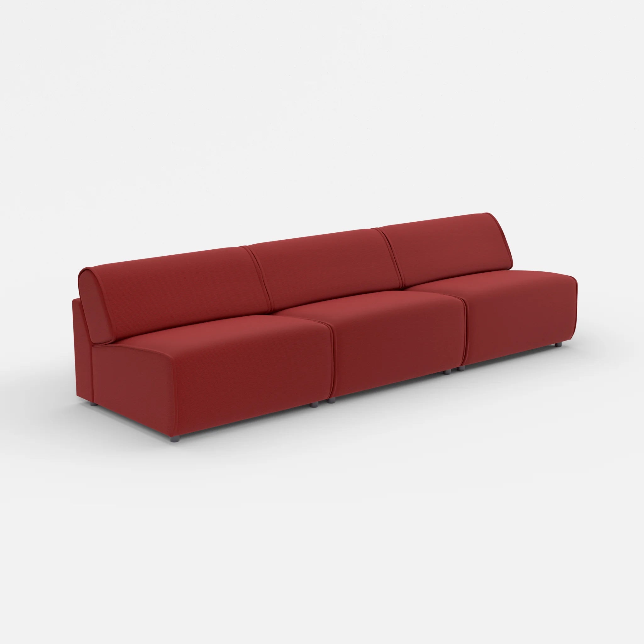 3 Sitzer Sofa Belleform ohne Armlehne 4 nabucco4021 in Rot von der Seite