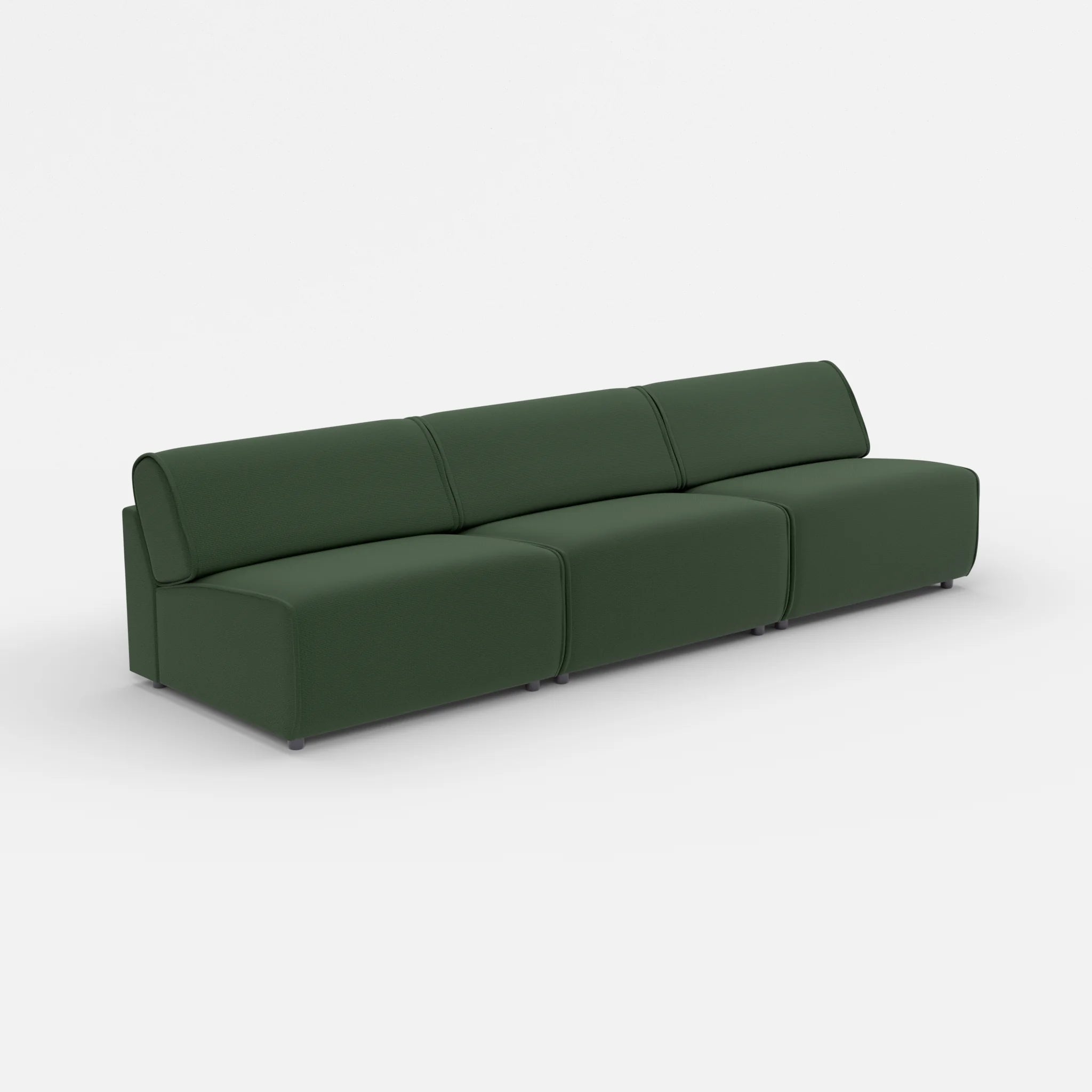 3 Sitzer Sofa Belleform ohne Armlehne 4 nabucco7029 in Dunkelgrün von der Seite