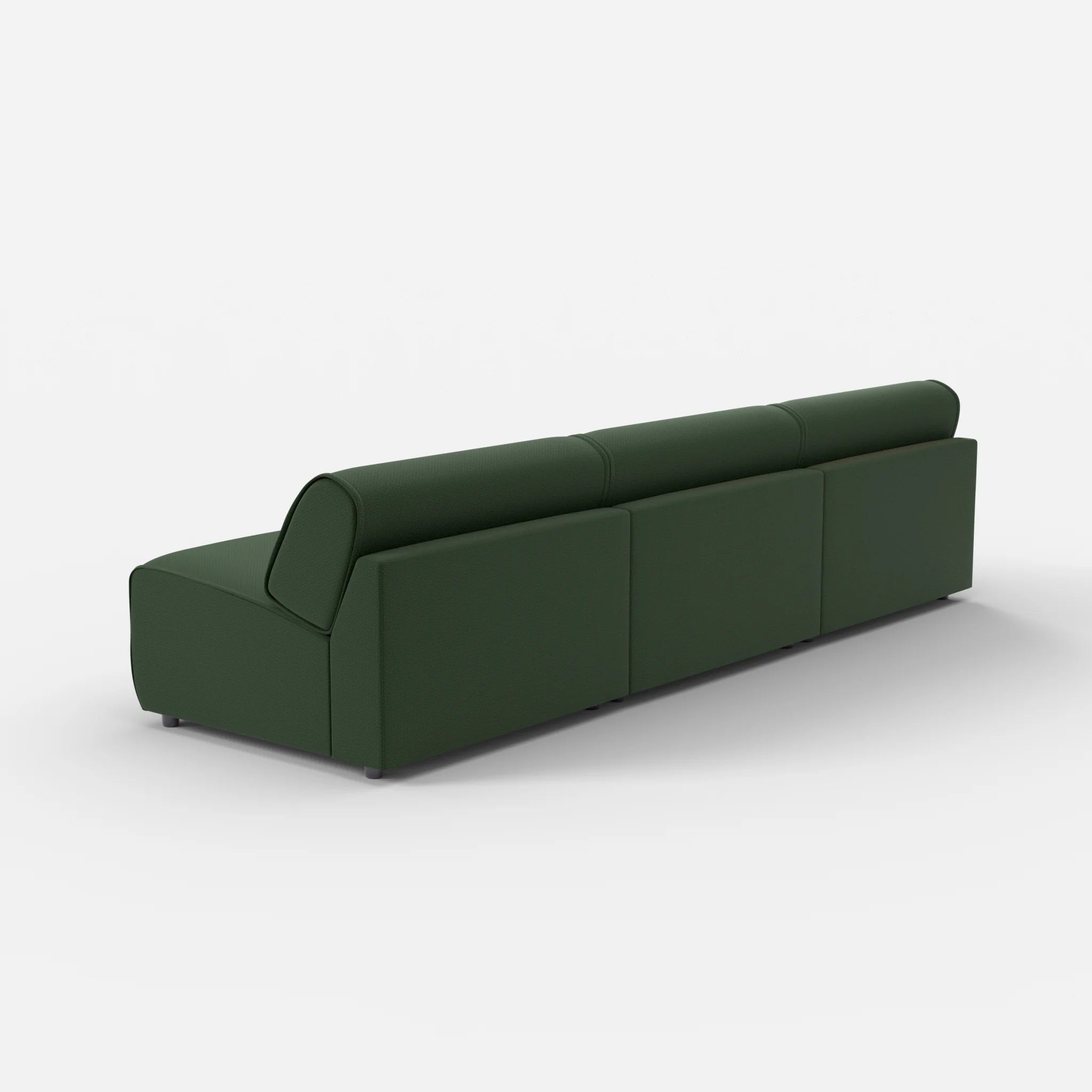 3 Sitzer Sofa Belleform ohne Armlehne 4 nabucco7029 in Dunkelgrün von hinten
