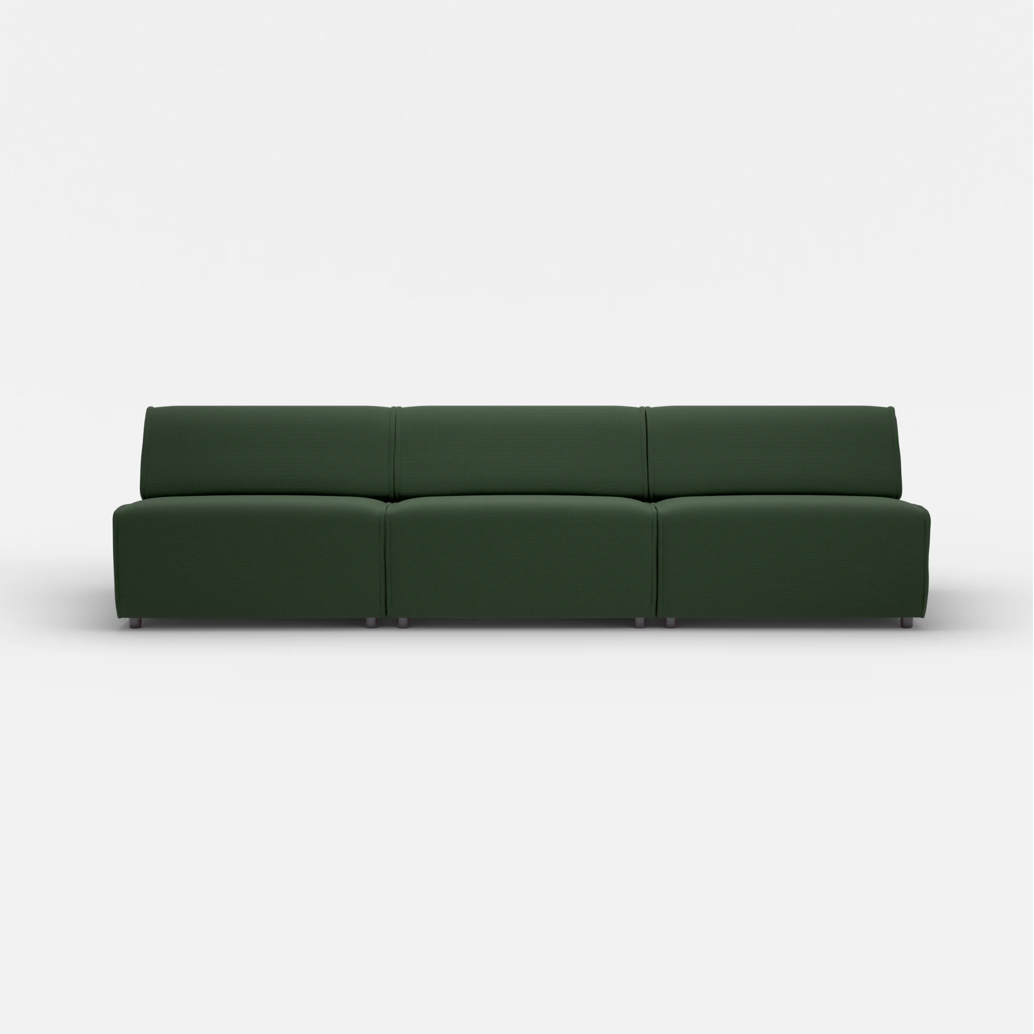 3 Sitzer Sofa Belleform ohne Armlehne 4 nabucco7029 in Dunkelgrün von vorne