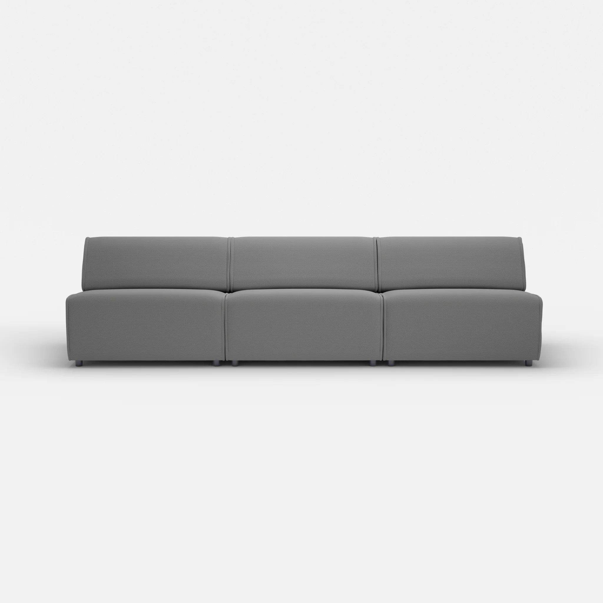 3 Sitzer Sofa Belleform ohne Armlehne 4 novumkies in Mittelgrau von vorne
