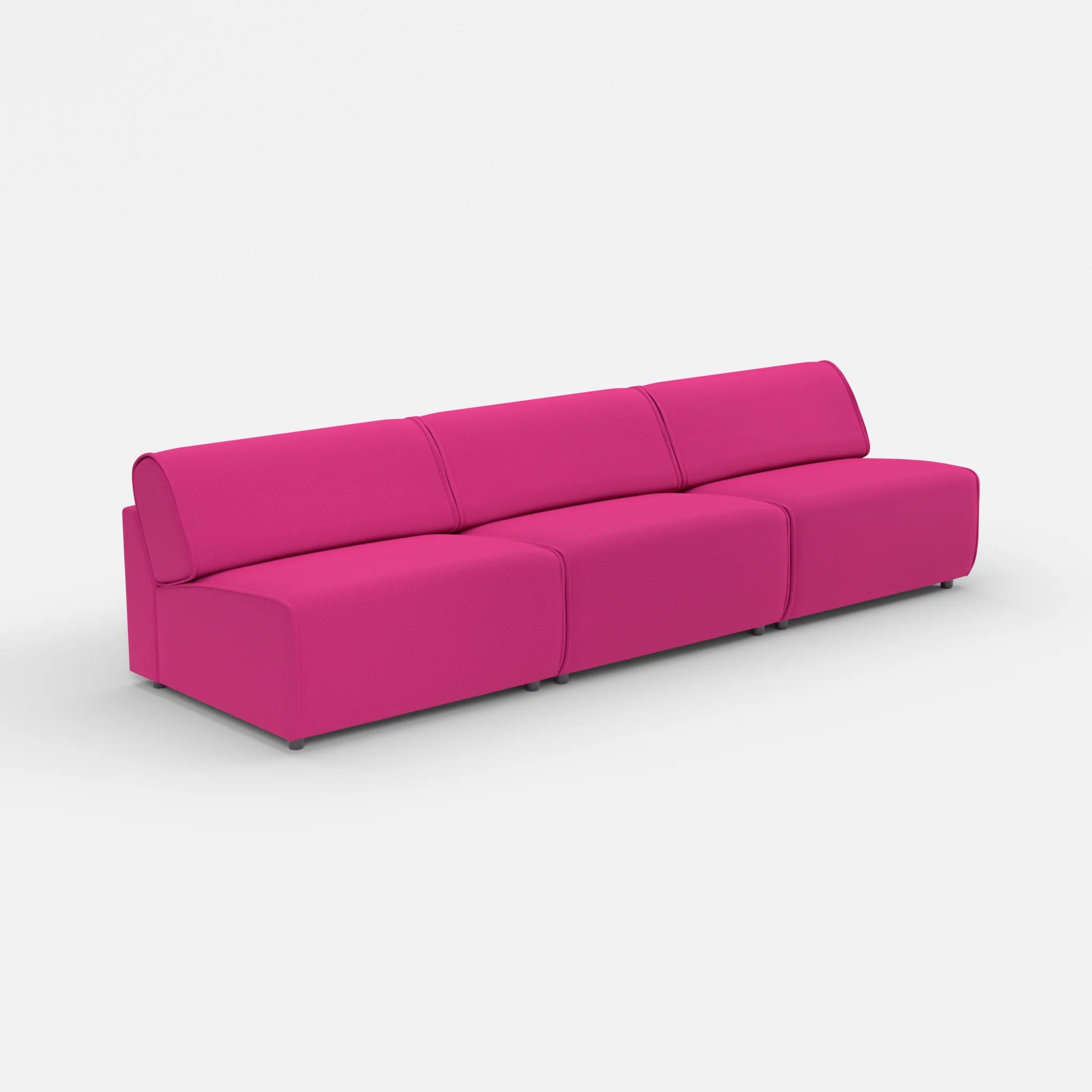 3 Sitzer Sofa Belleform ohne Armlehne 4 novummagenta in Magenta von der Seite