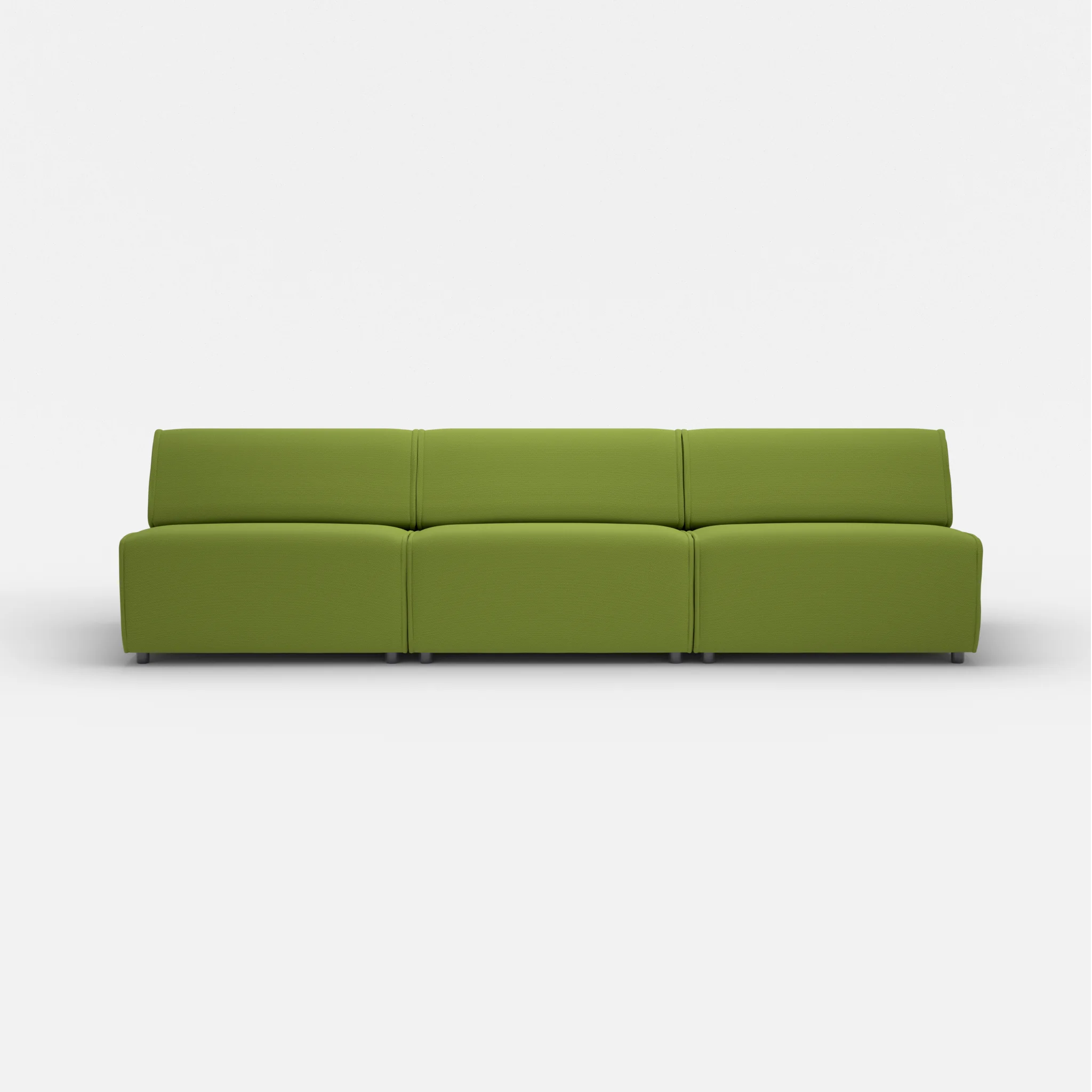 3 Sitzer Sofa Belleform ohne Armlehne 4 novummoss in Grün von vorne