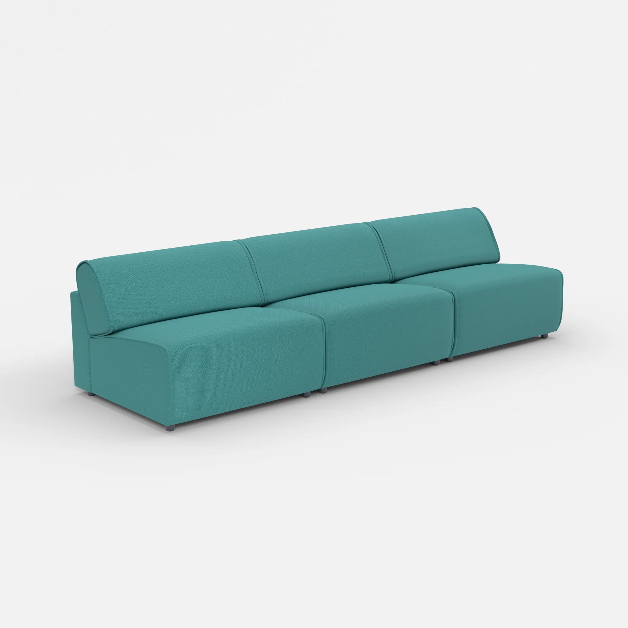 3 Sitzer Sofa Belleform ohne Armlehne 4 novumprisma in Türkis von der Seite