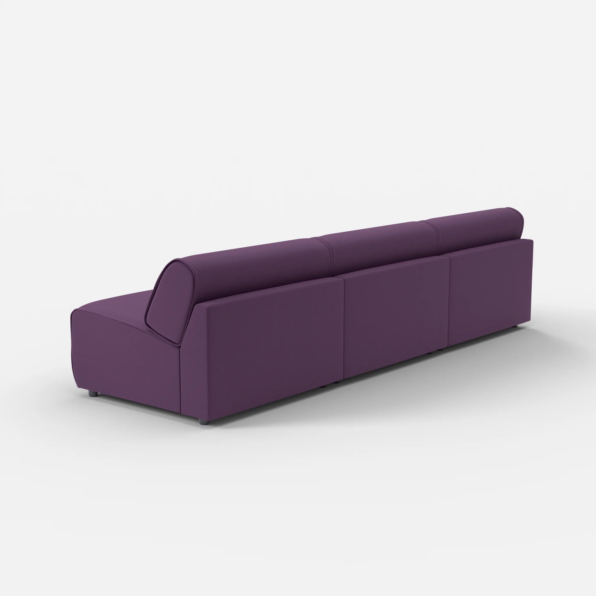 3 Sitzer Sofa Belleform ohne Armlehne 4 novumprune in Violett von hinten