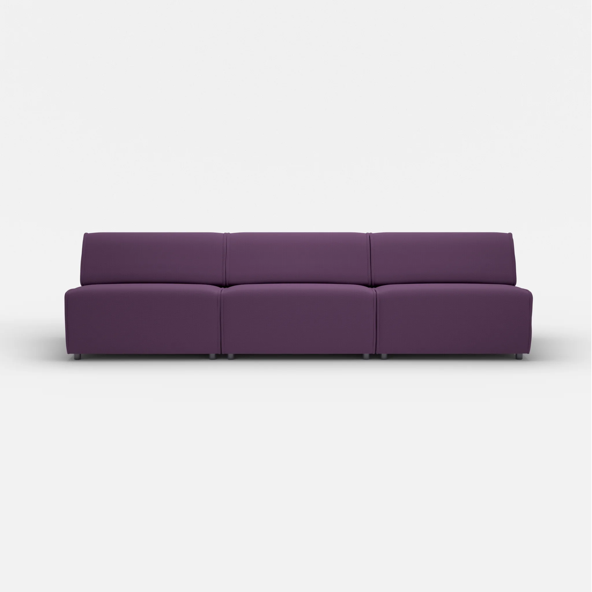 3 Sitzer Sofa Belleform ohne Armlehne 4 novumprune in Violett von vorne