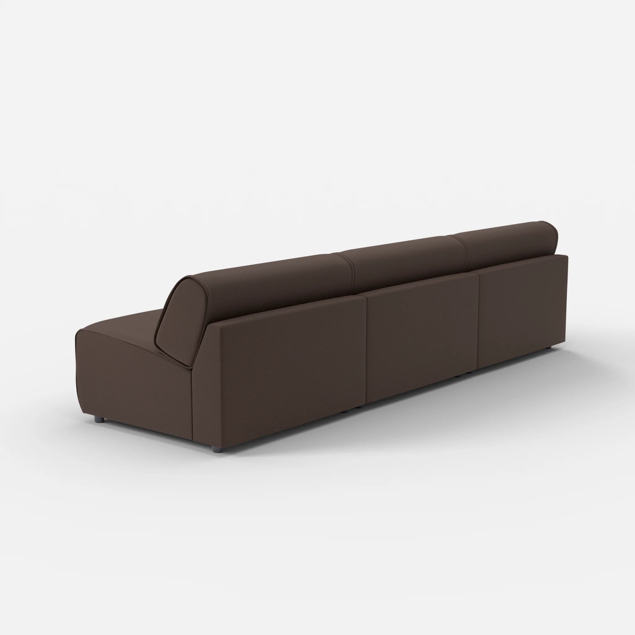 3 Sitzer Sofa Belleform ohne Armlehne 4 novumrosewood in Dunkelbraun von hinten