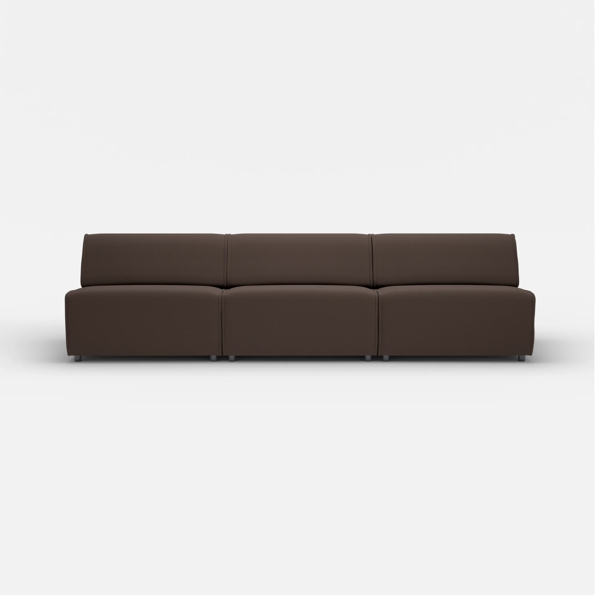 3 Sitzer Sofa Belleform ohne Armlehne 4 novumrosewood in Dunkelbraun von vorne