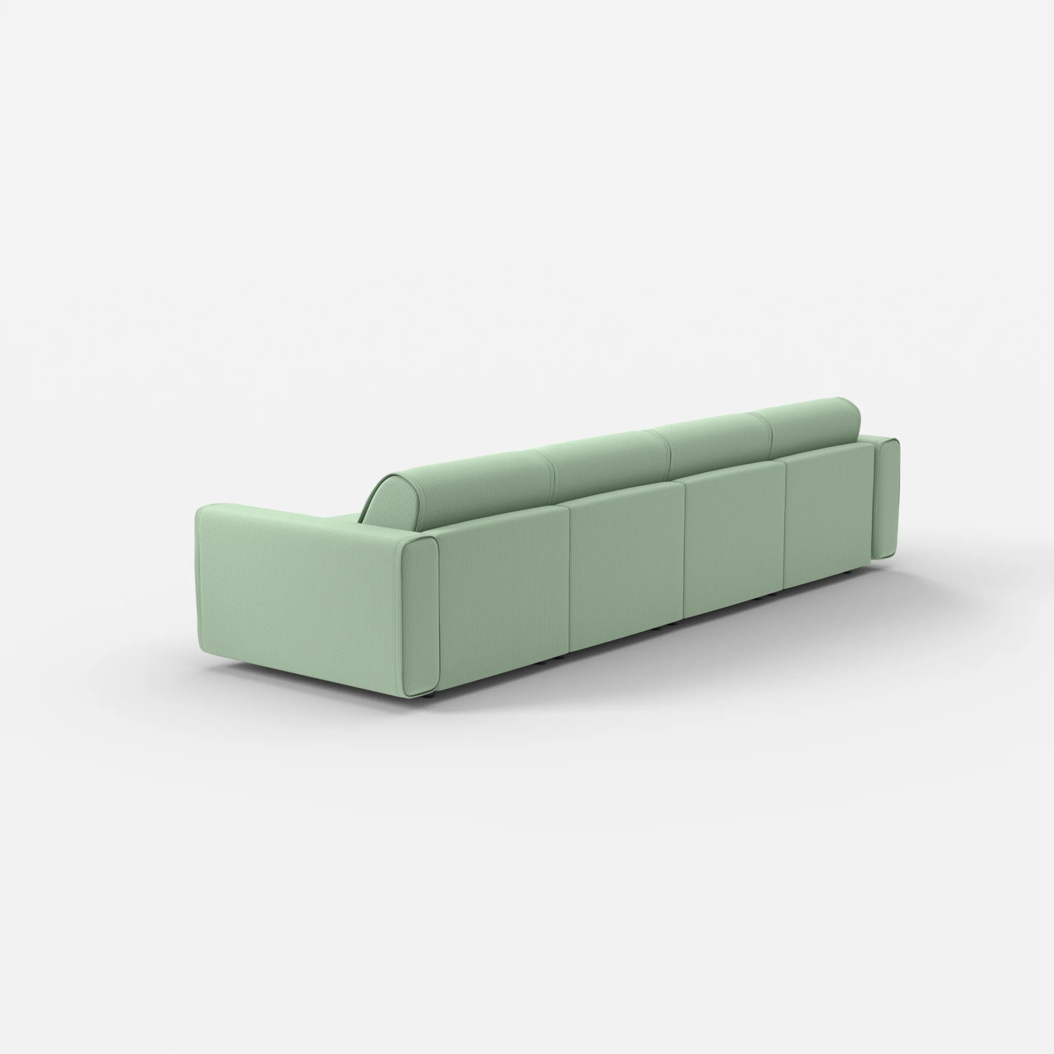 4 Sitzer Sofa Belleform mit breiter Armlehne 1 credoaloe in Hellgrün von hinten