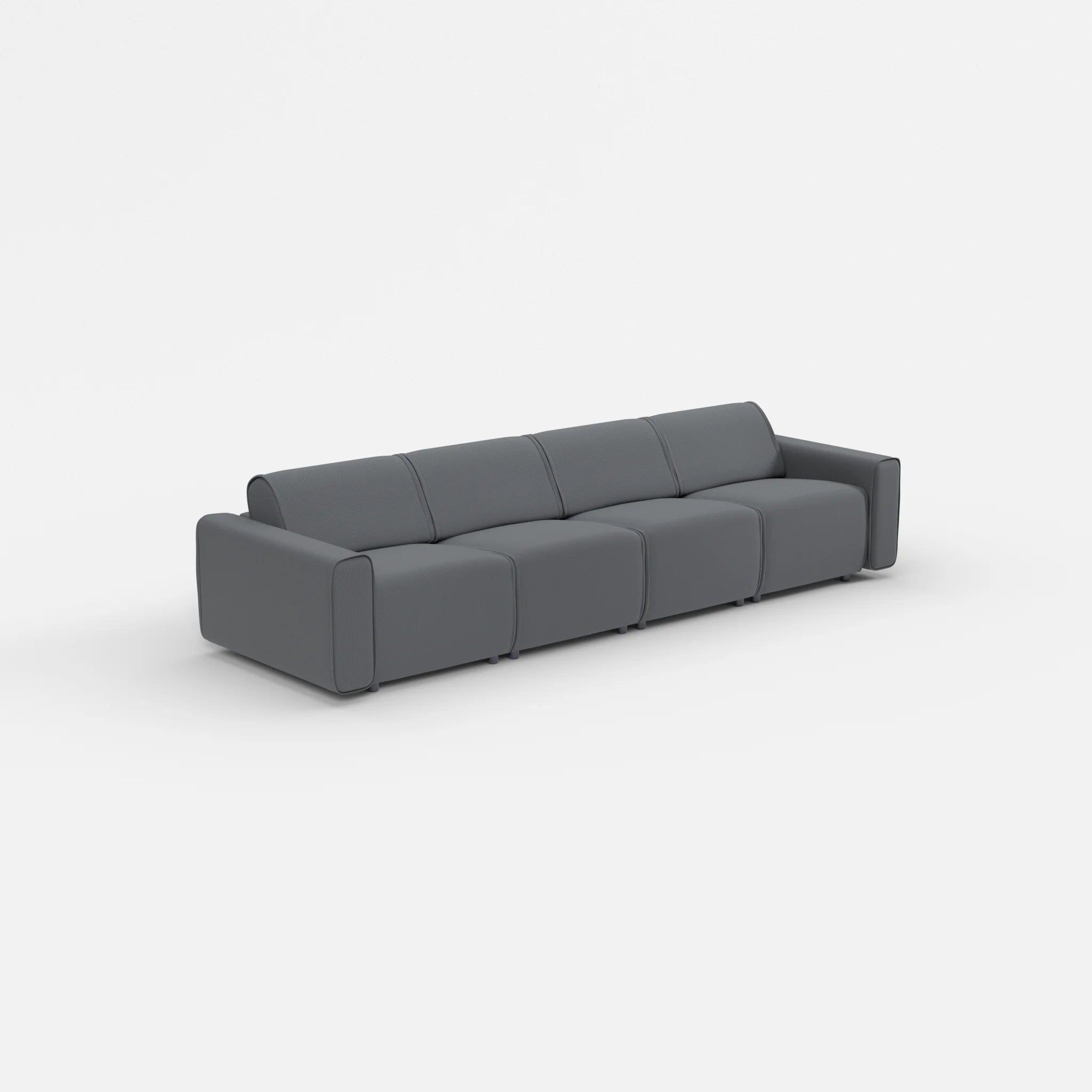 4 Sitzer Sofa Belleform mit breiter Armlehne 1 credoasphalt in Anthrazit von der Seite