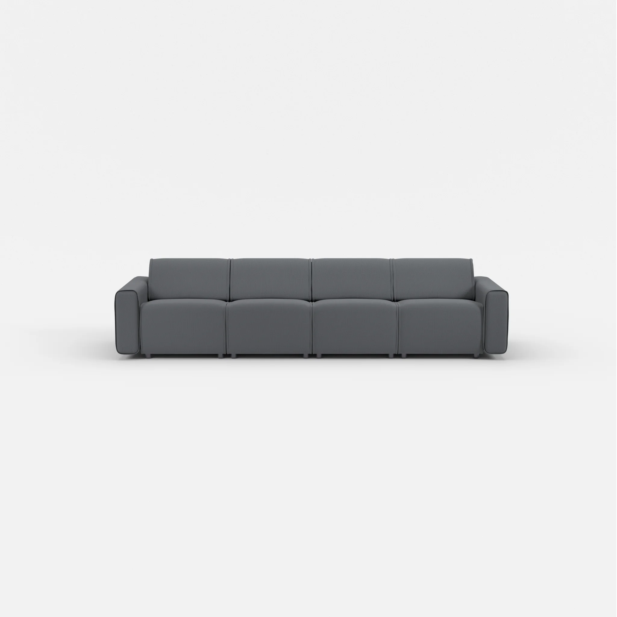 4 Sitzer Sofa Belleform mit breiter Armlehne 1 credoasphalt in Anthrazit von vorne