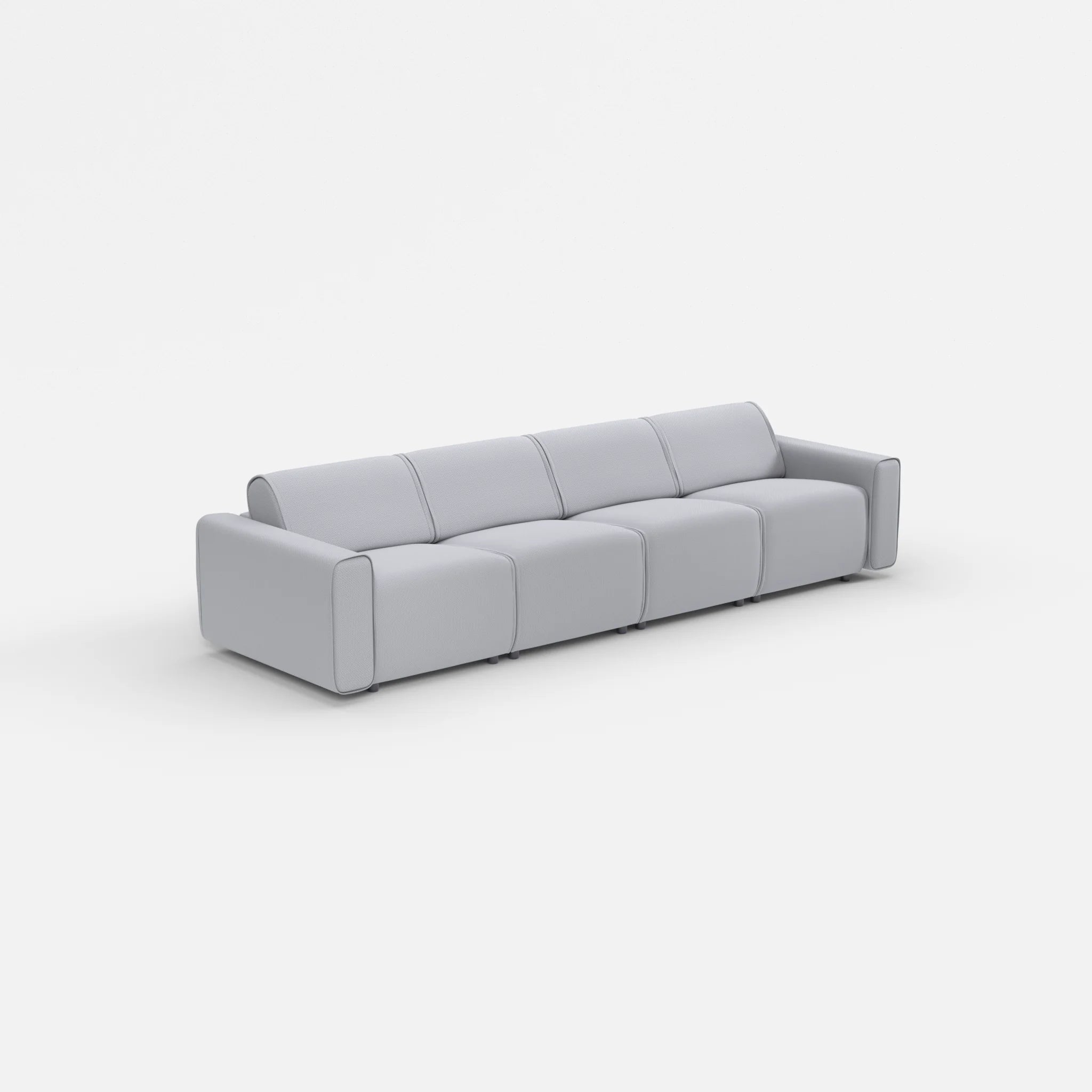 4 Sitzer Sofa Belleform mit breiter Armlehne 1 credochalk in Hellgrau von der Seite