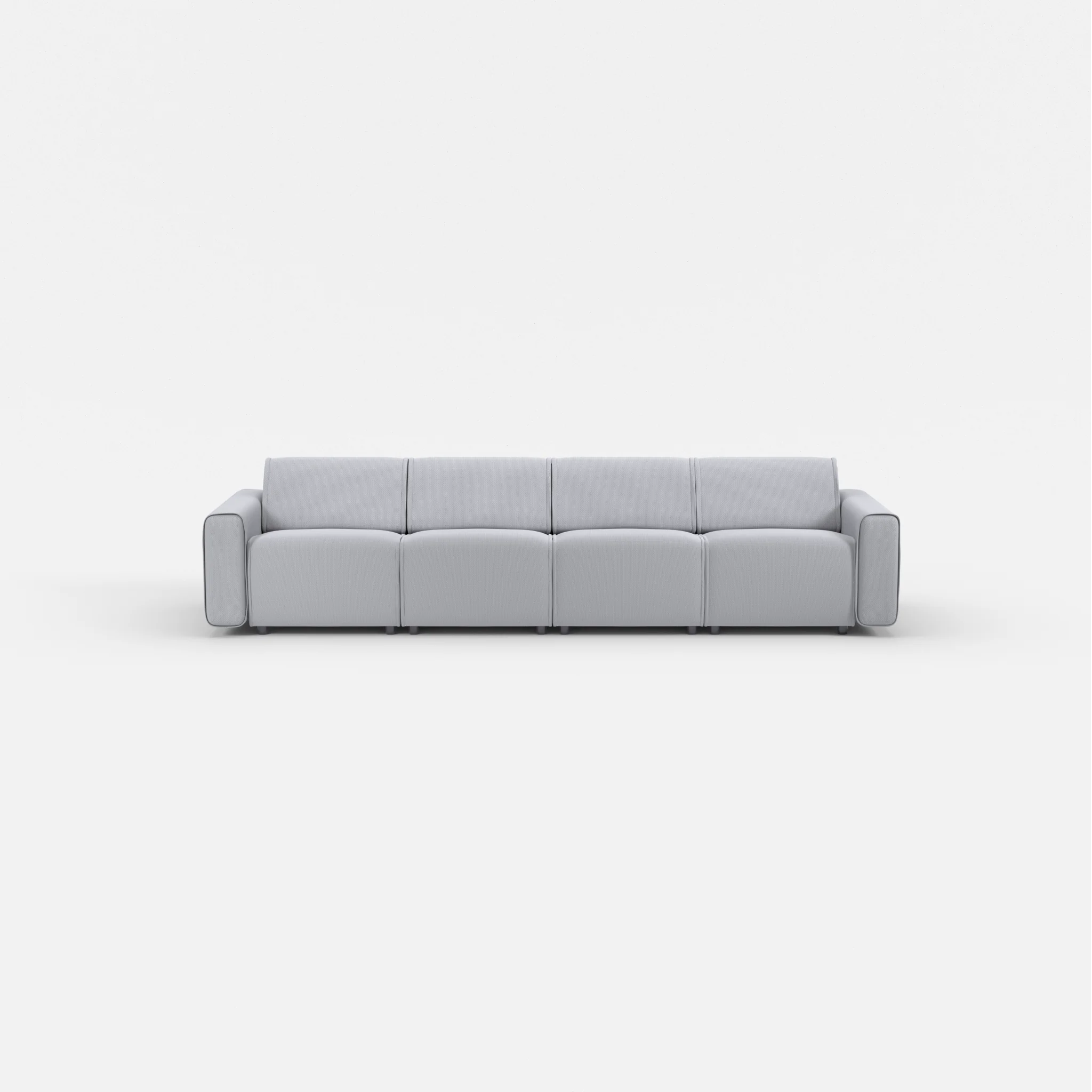 4 Sitzer Sofa Belleform mit breiter Armlehne 1 credochalk in Hellgrau von vorne