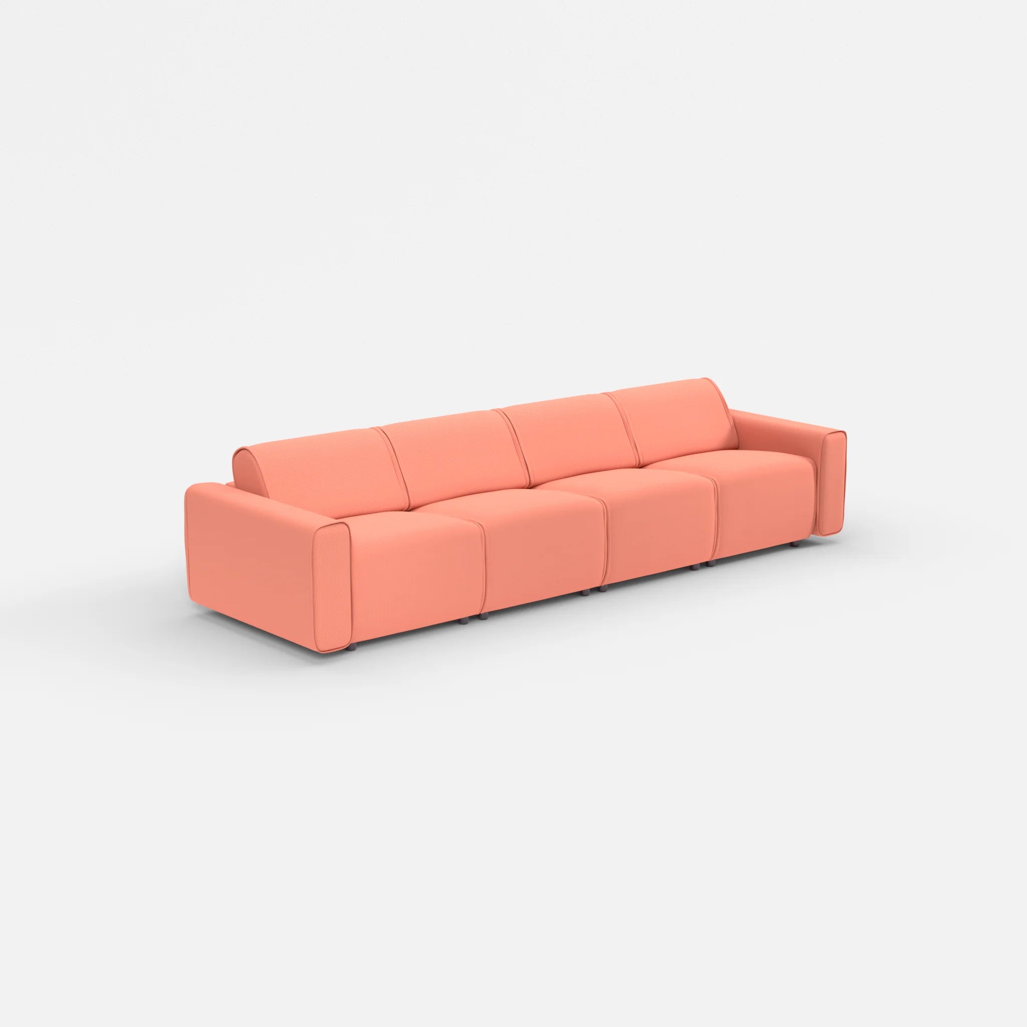4 Sitzer Sofa Belleform mit breiter Armlehne 1 credograpefruit in Coral von der Seite