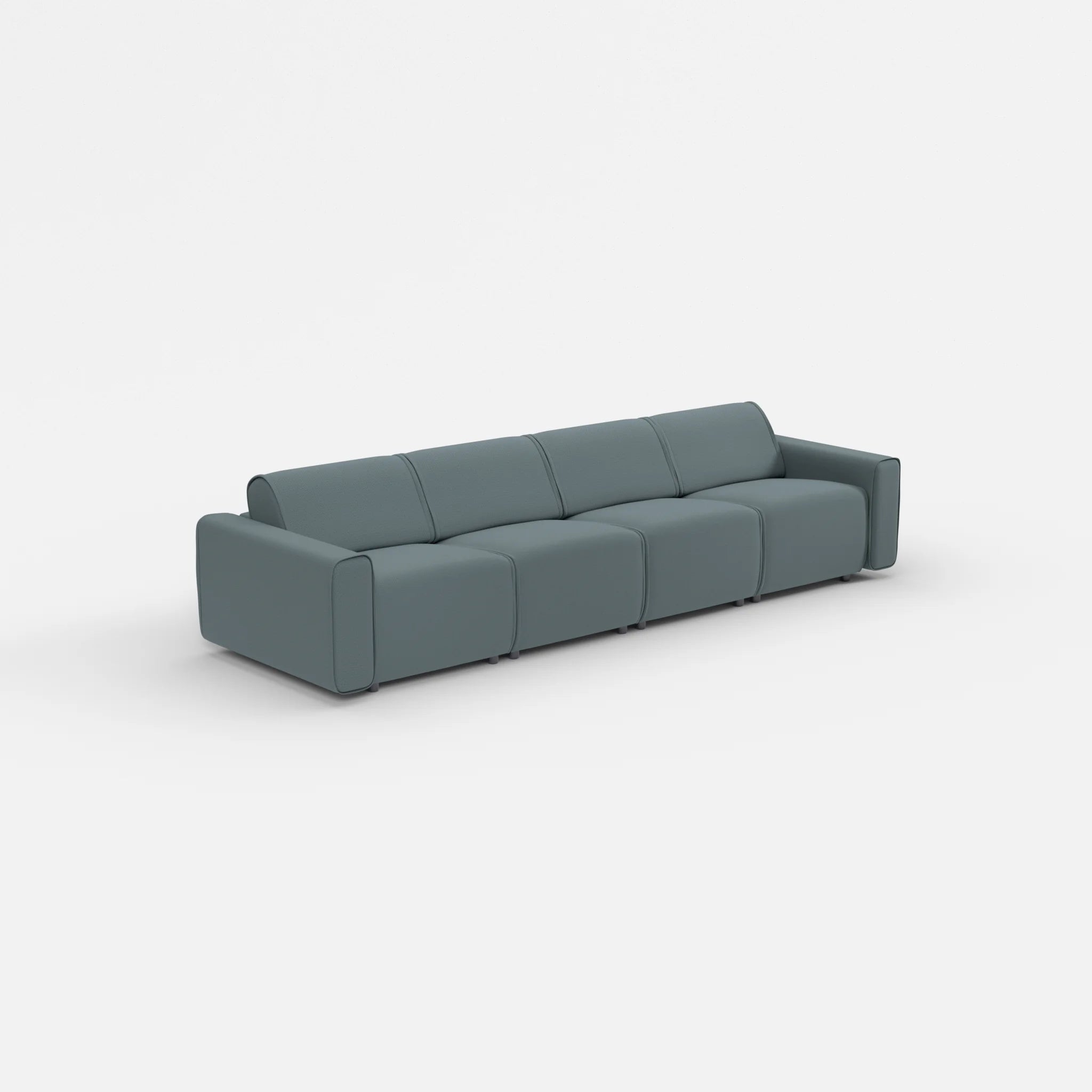 4 Sitzer Sofa Belleform mit breiter Armlehne 1 credojaspis in Türkis von der Seite