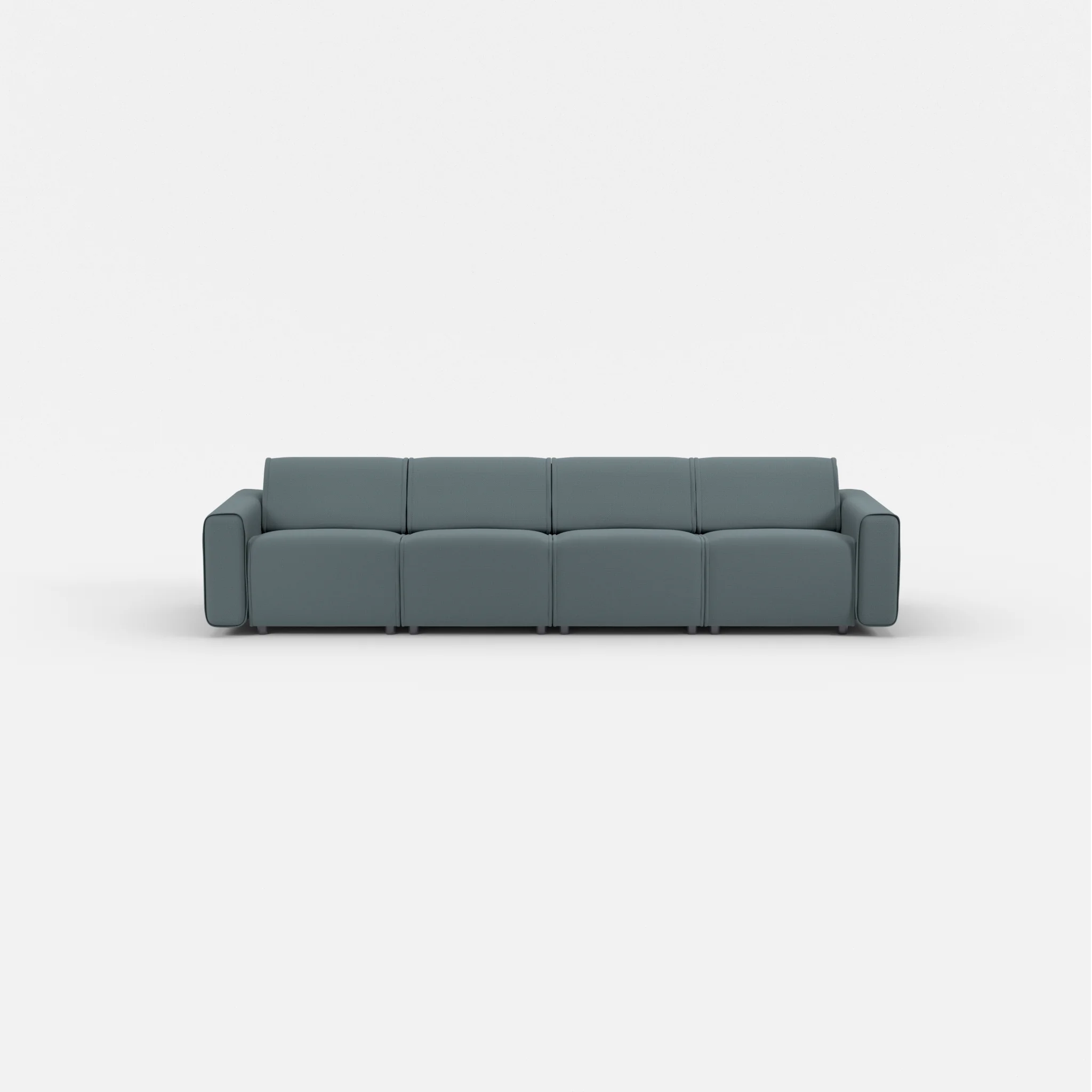4 Sitzer Sofa Belleform mit breiter Armlehne 1 credojaspis in Türkis von vorne