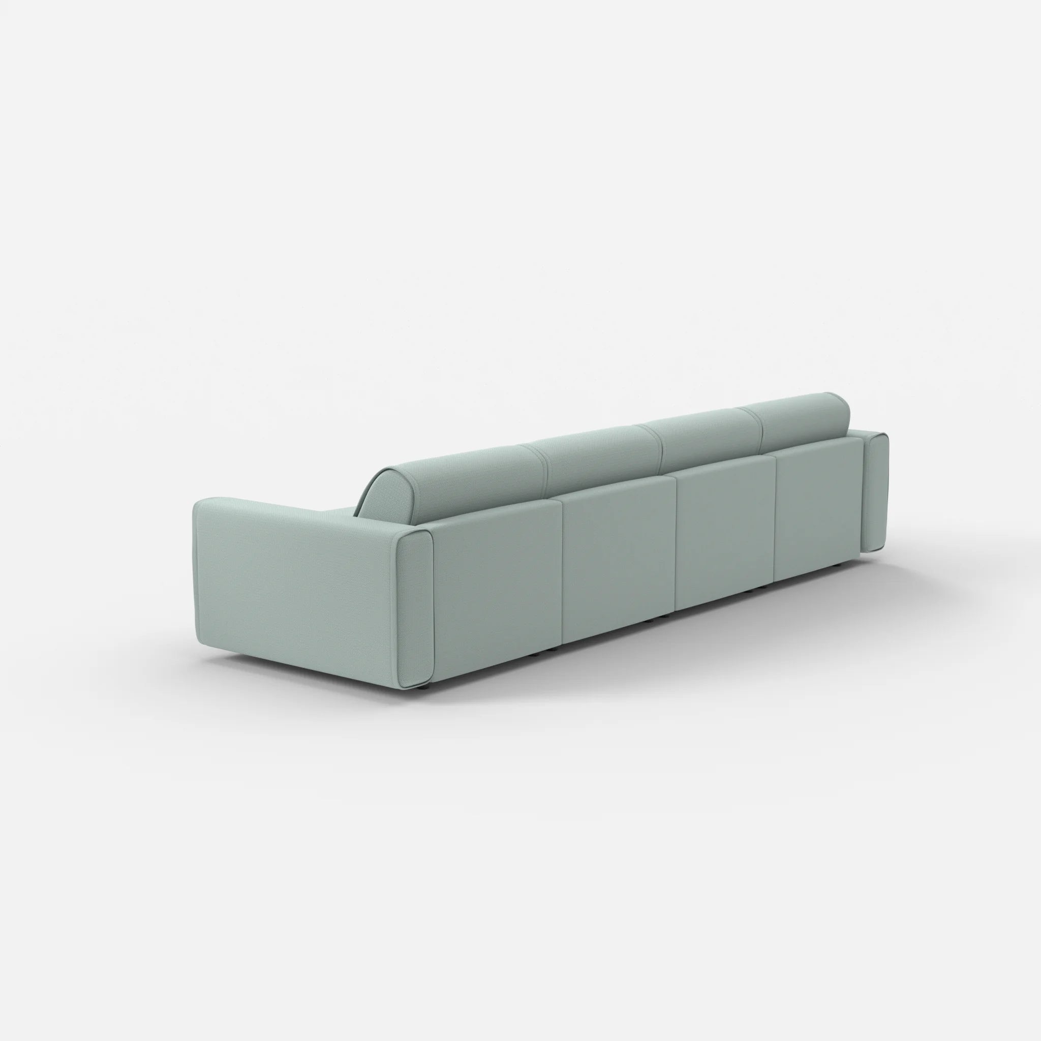 4 Sitzer Sofa Belleform mit breiter Armlehne 1 credolake in Graublau von hinten