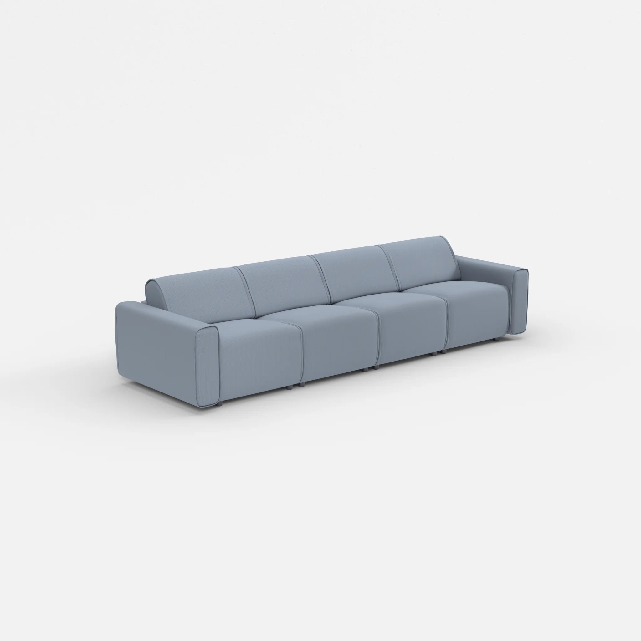 4 Sitzer Sofa Belleform mit breiter Armlehne 1 credosea in Blau von der Seite