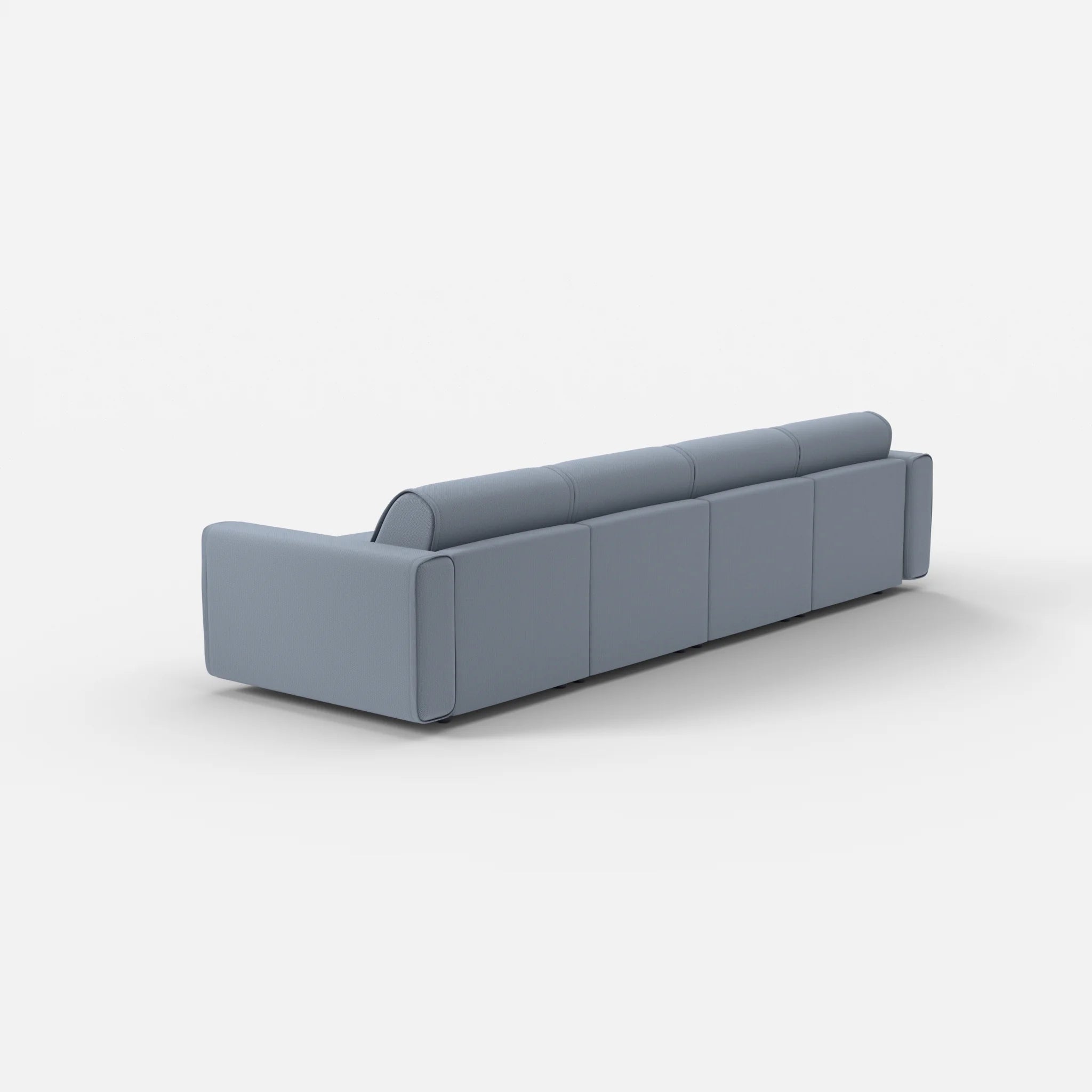 4 Sitzer Sofa Belleform mit breiter Armlehne 1 credosea in Blau von hinten