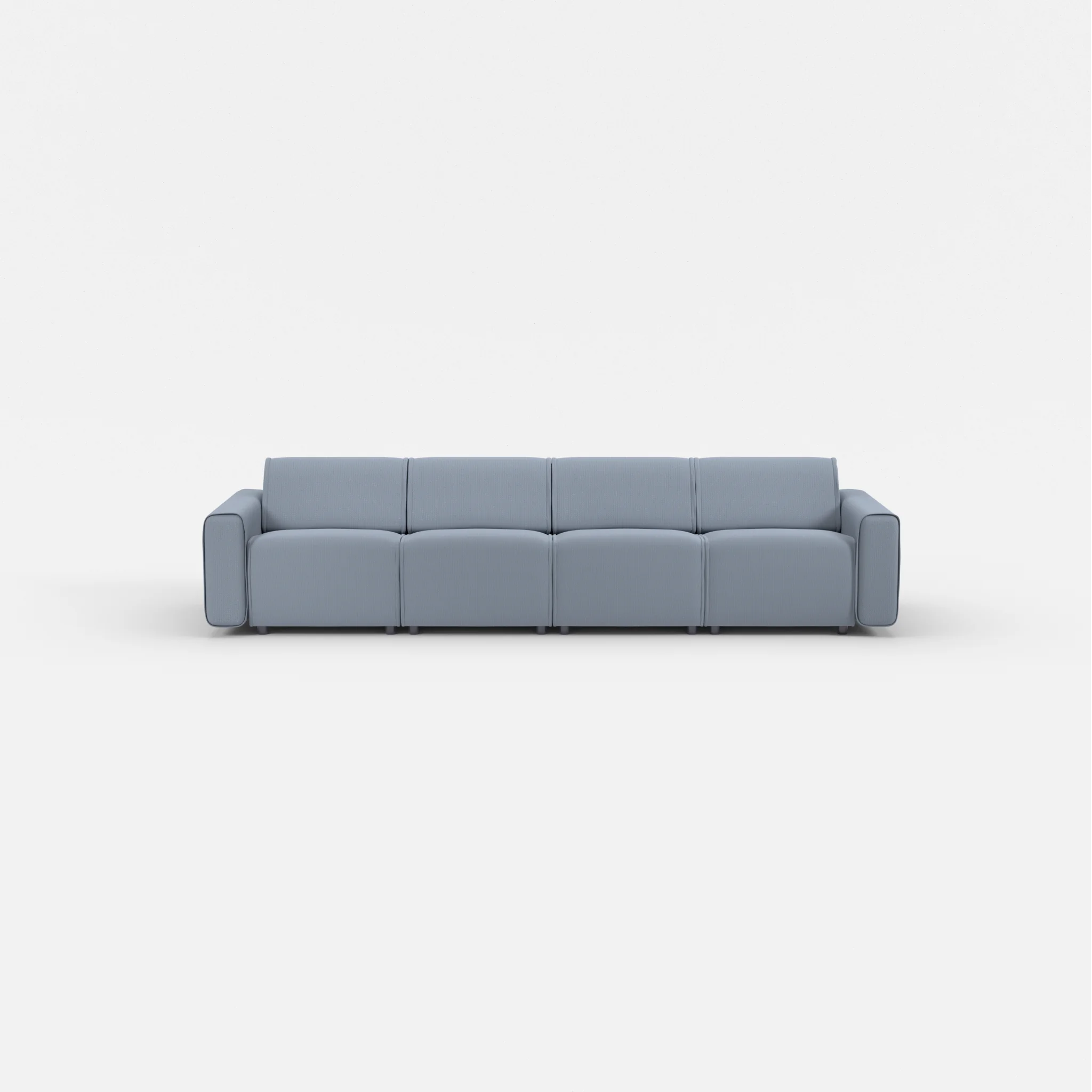 4 Sitzer Sofa Belleform mit breiter Armlehne 1 credosea in Blau von vorne