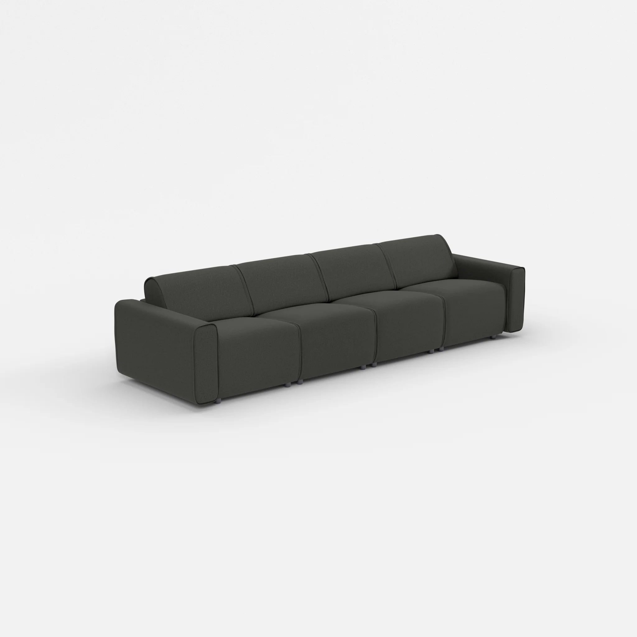 4 Sitzer Sofa Belleform mit breiter Armlehne 1 dama0002 in Anthrazit von der Seite