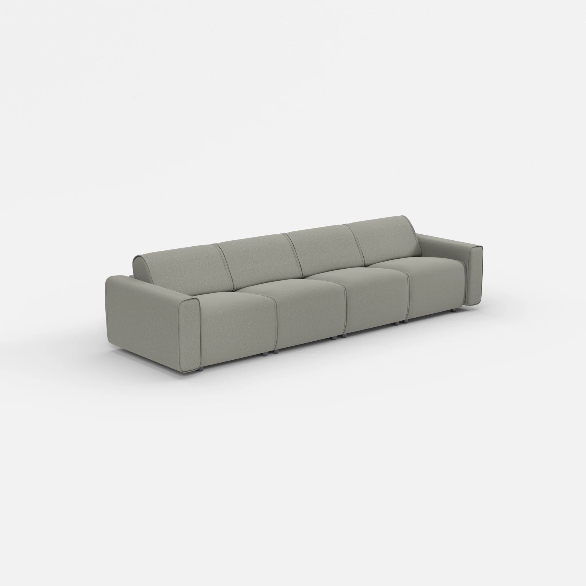4 Sitzer Sofa Belleform mit breiter Armlehne 1 dama0003 in Mittelgrau von der Seite