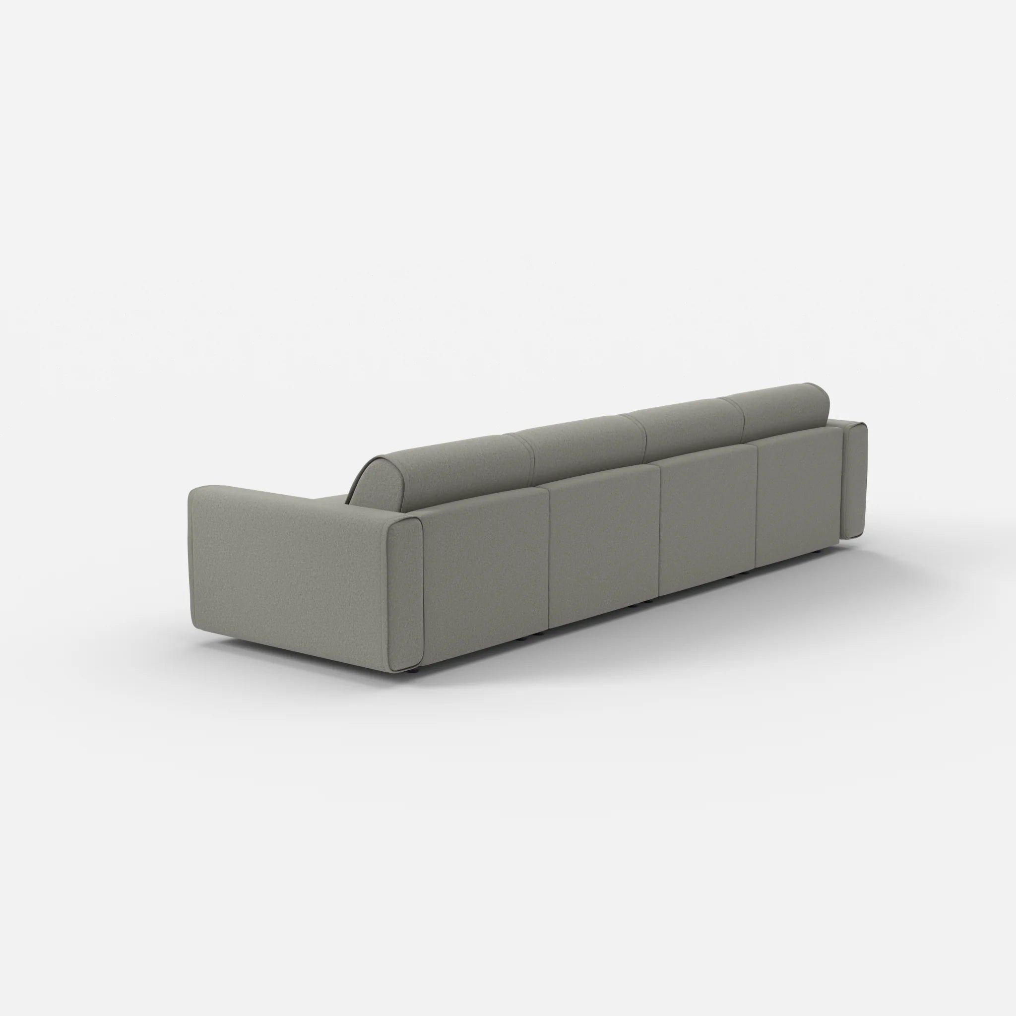 4 Sitzer Sofa Belleform mit breiter Armlehne 1 dama0003 in Mittelgrau von hinten