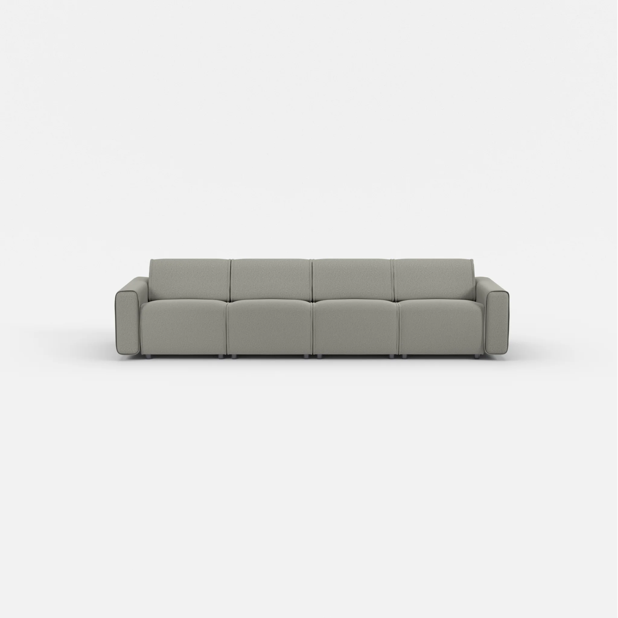 4 Sitzer Sofa Belleform mit breiter Armlehne 1 dama0003 in Mittelgrau von vorne