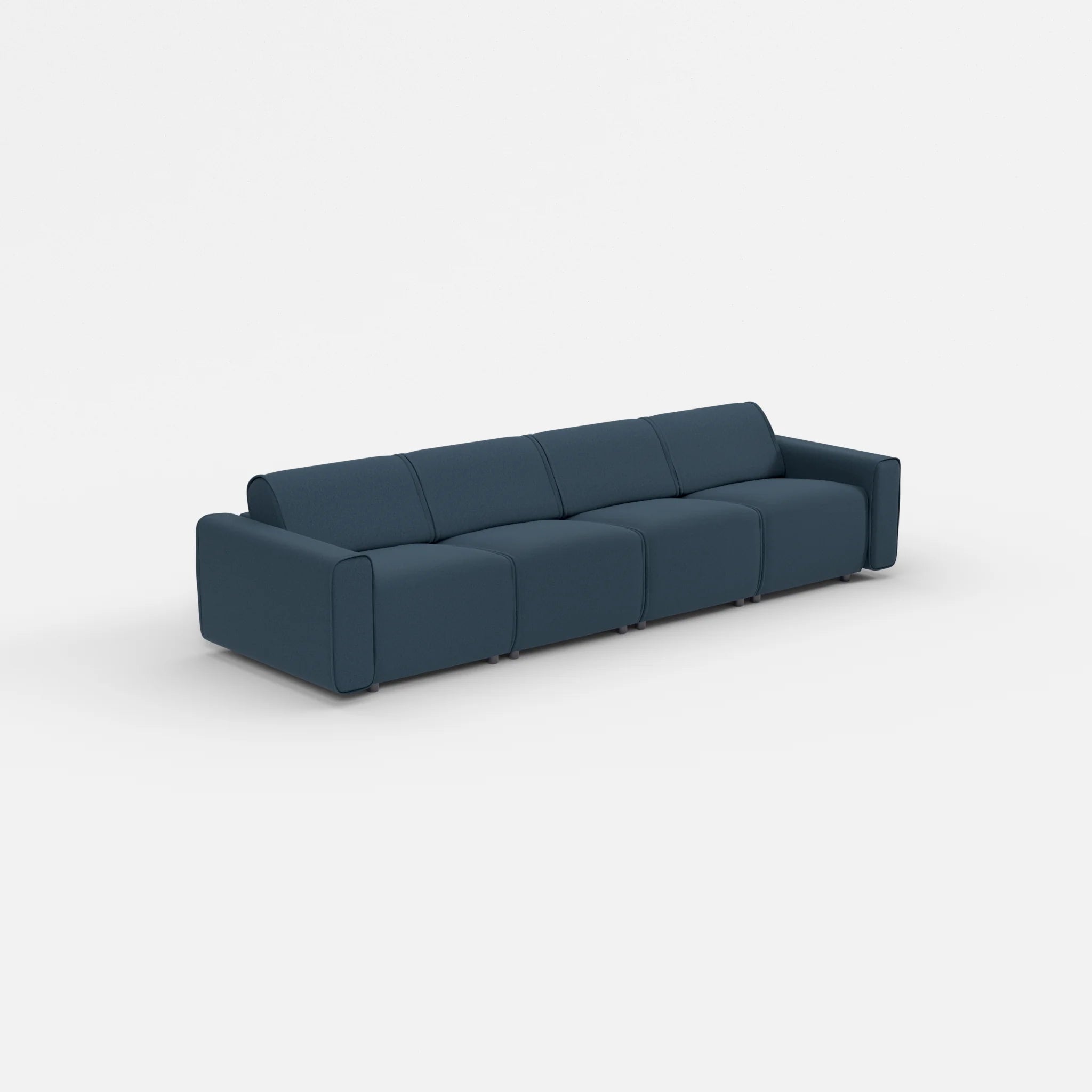 4 Sitzer Sofa Belleform mit breiter Armlehne 1 dama0014 in Dunkelblau von der Seite