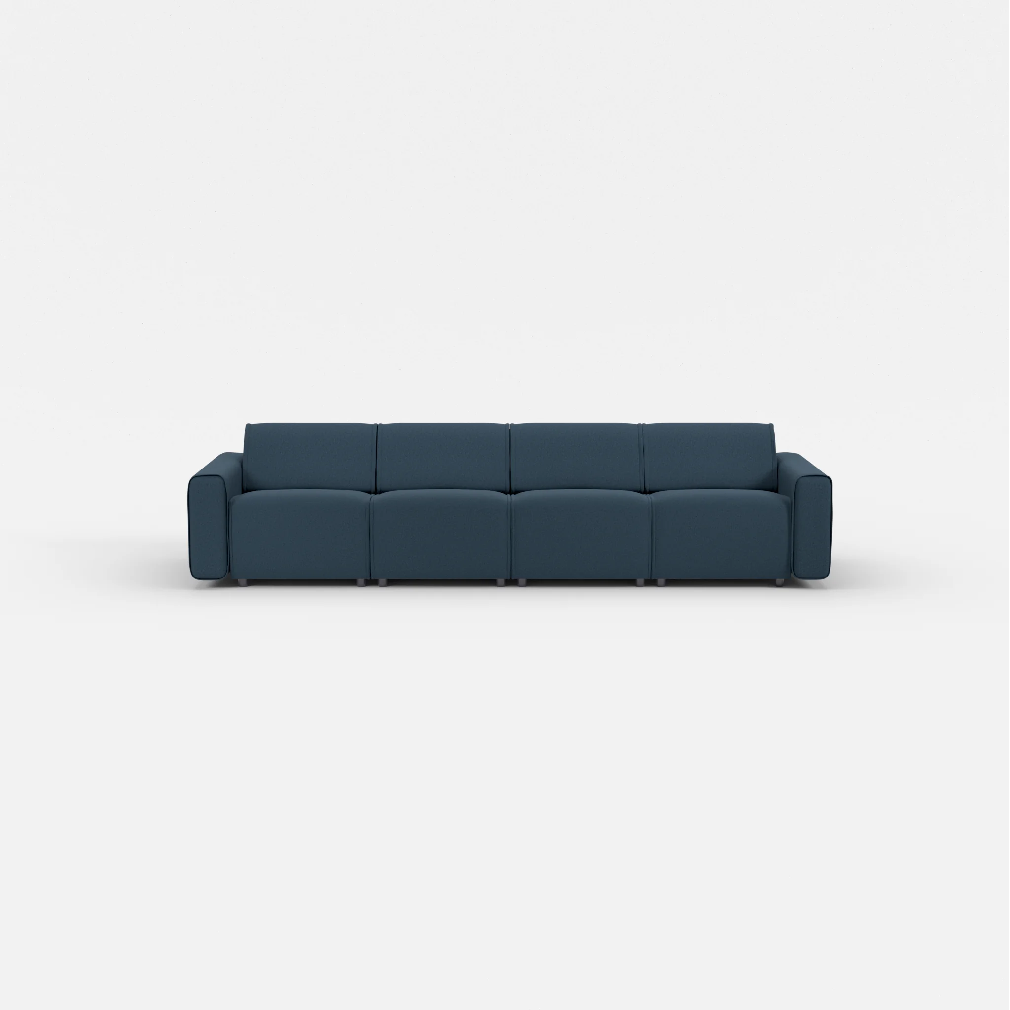 4 Sitzer Sofa Belleform mit breiter Armlehne 1 dama0014 in Dunkelblau von vorne
