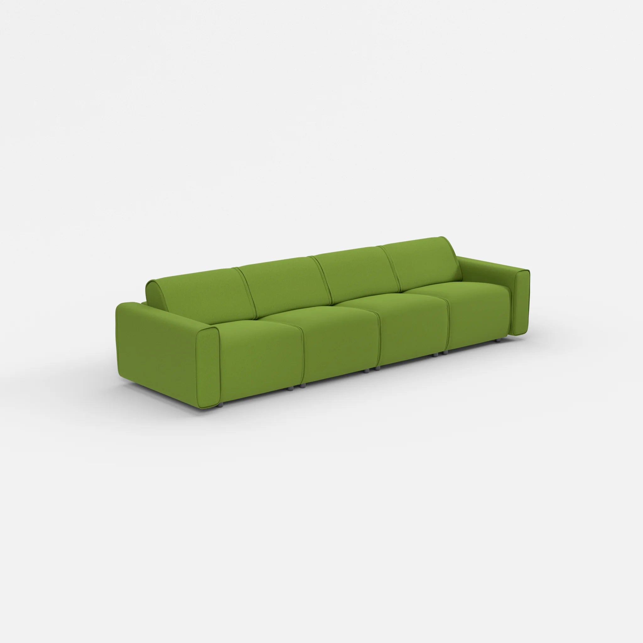4 Sitzer Sofa Belleform mit breiter Armlehne 1 dama0027 in Grün von der Seite