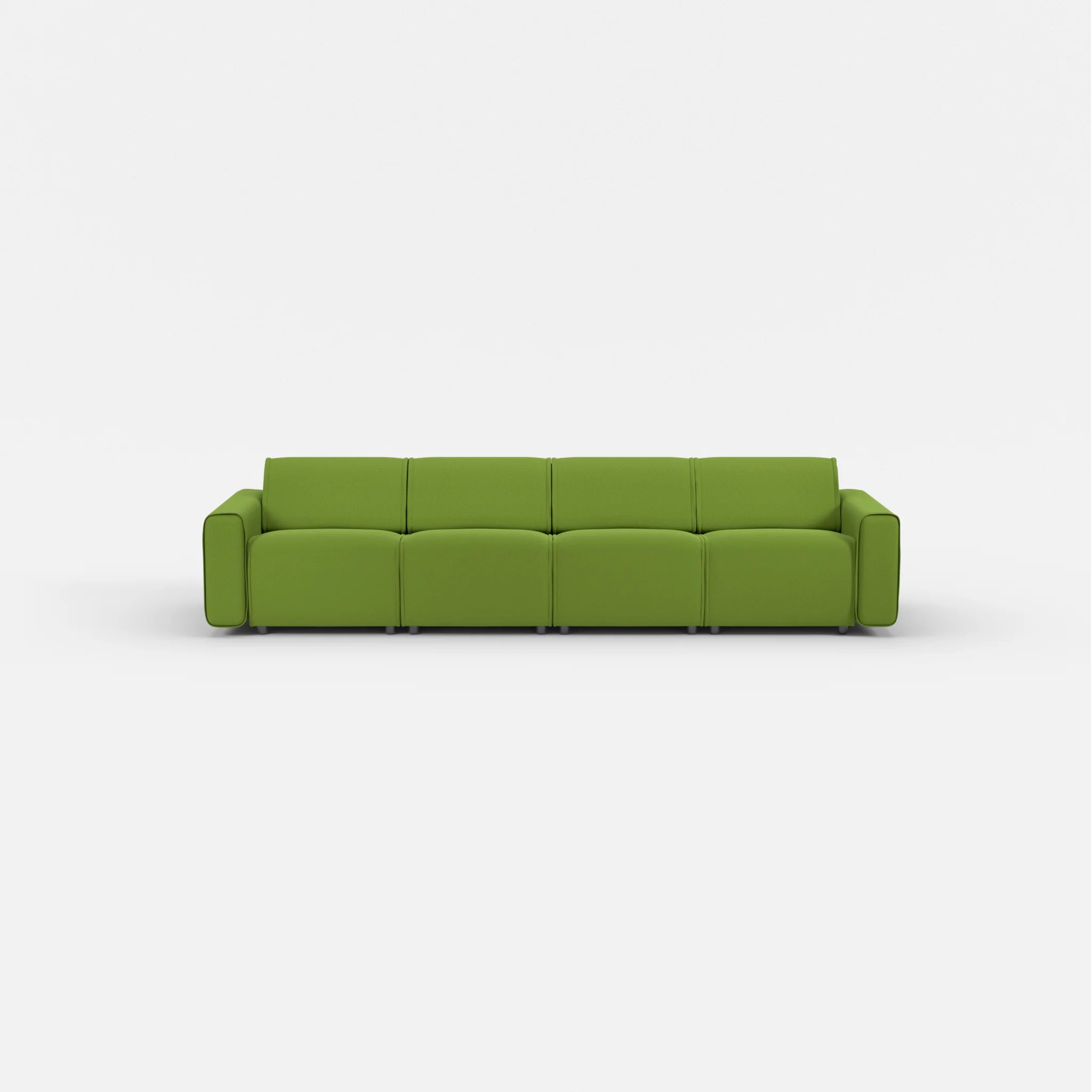 4 Sitzer Sofa Belleform mit breiter Armlehne 1 dama0027 in Grün von vorne