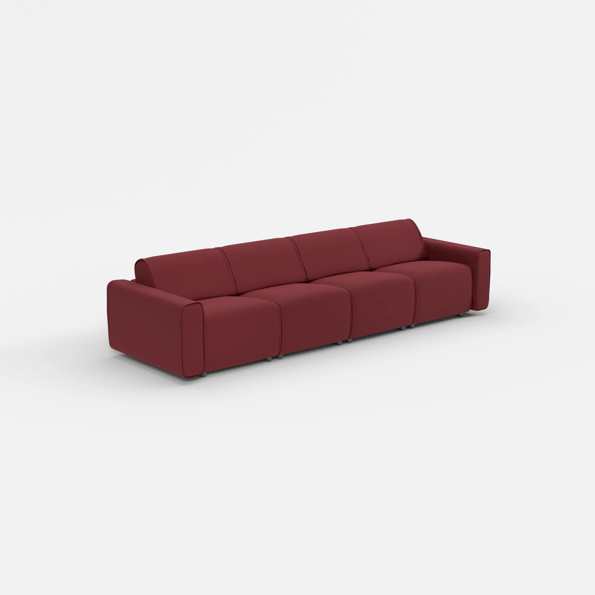 4 Sitzer Sofa Belleform mit breiter Armlehne 1 dama0034 in Bordeaux von der Seite