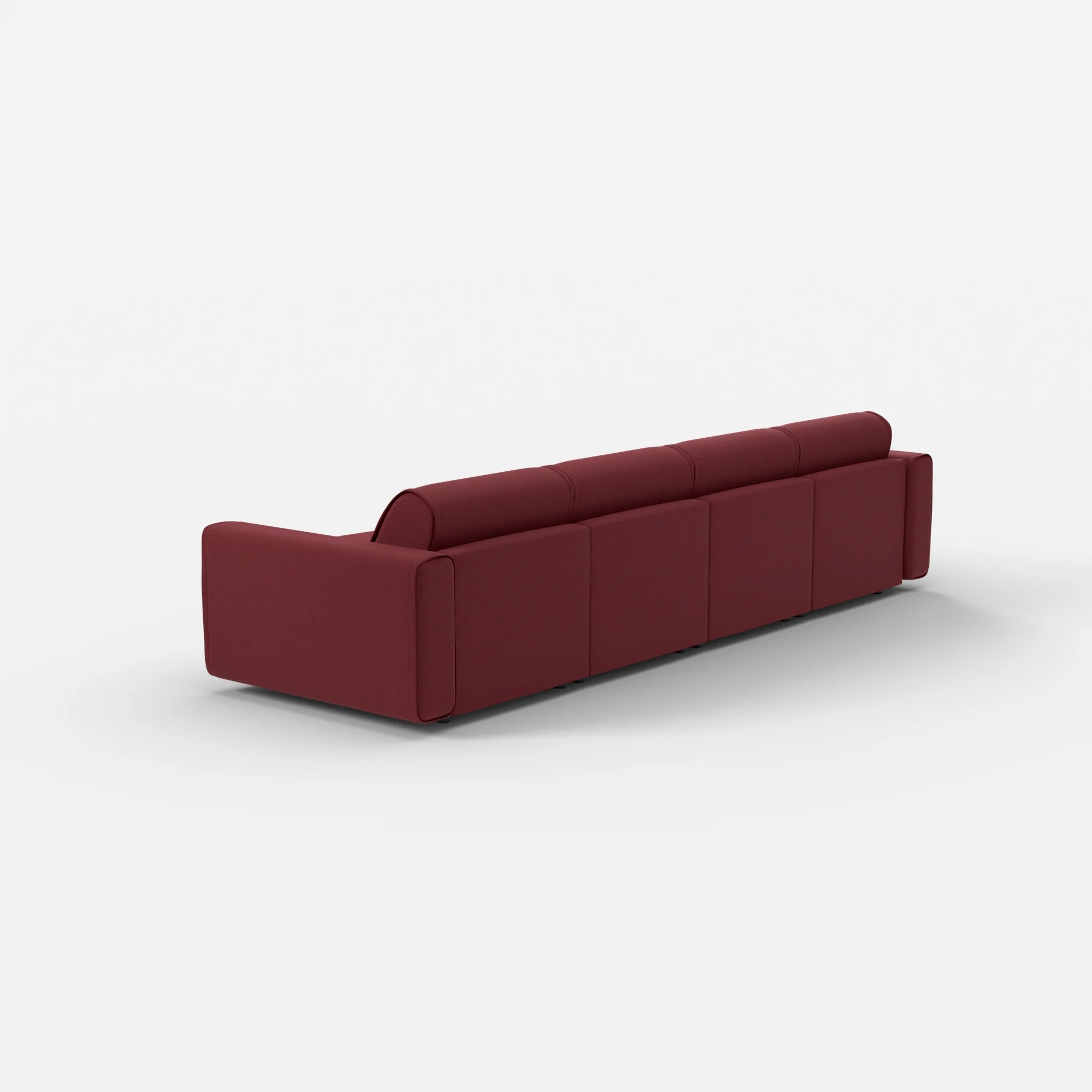 4 Sitzer Sofa Belleform mit breiter Armlehne 1 dama0034 in Bordeaux von hinten