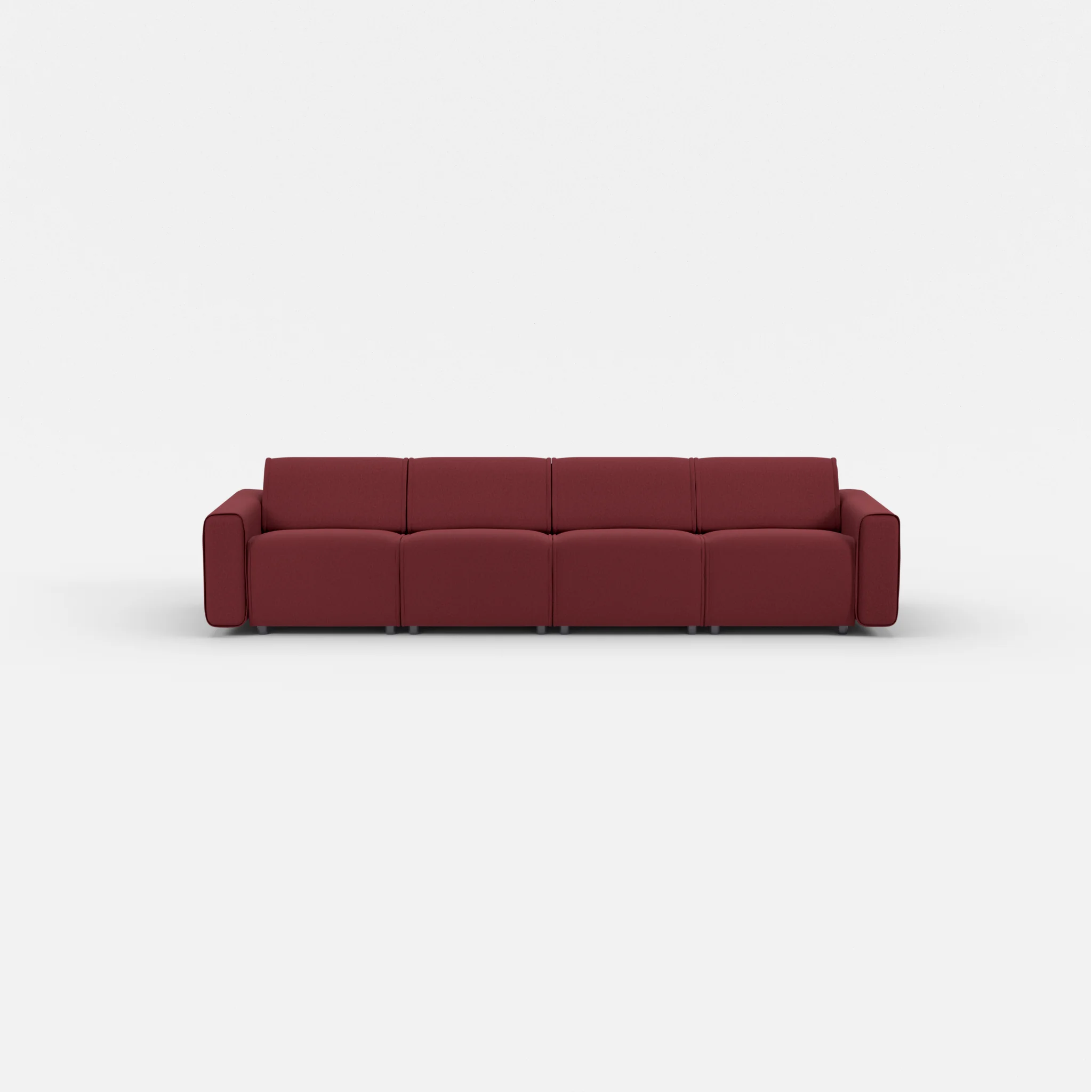 4 Sitzer Sofa Belleform mit breiter Armlehne 1 dama0034 in Bordeaux von vorne