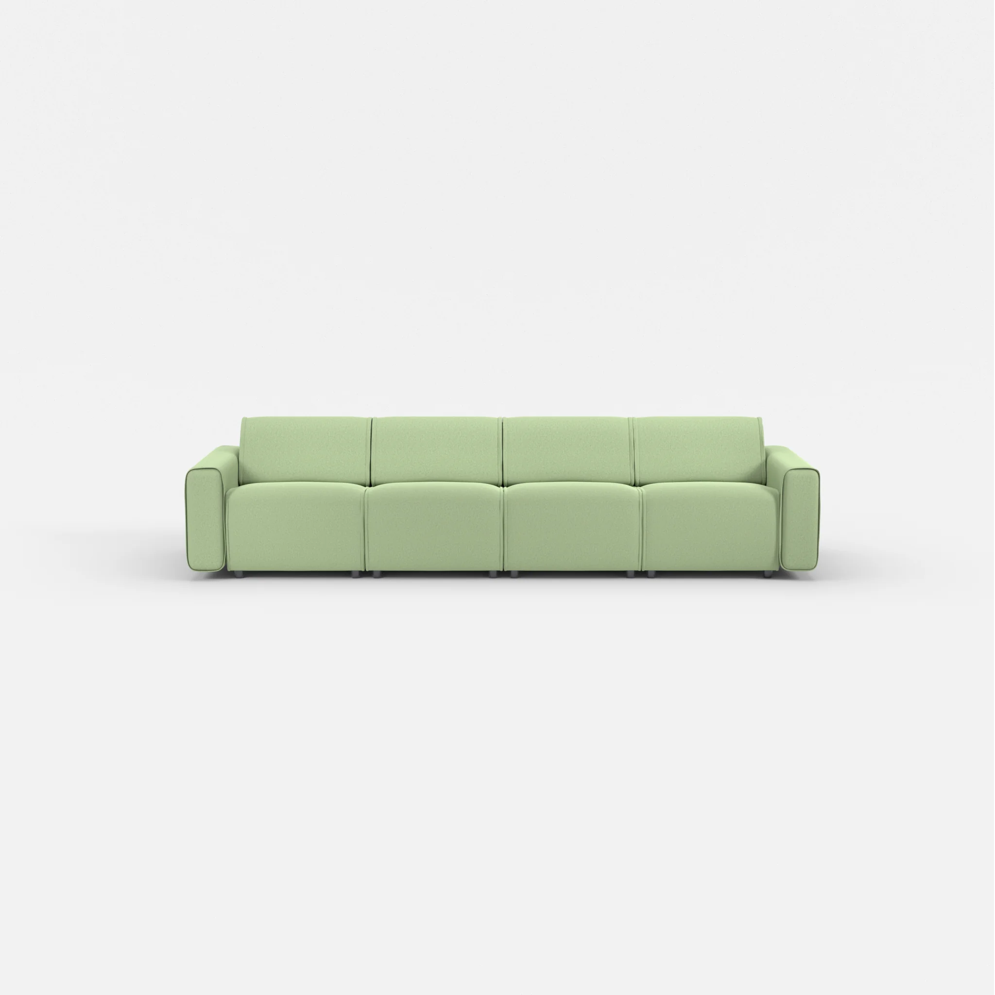 4 Sitzer Sofa Belleform mit breiter Armlehne 1 dama0042 in Hellgrün von vorne