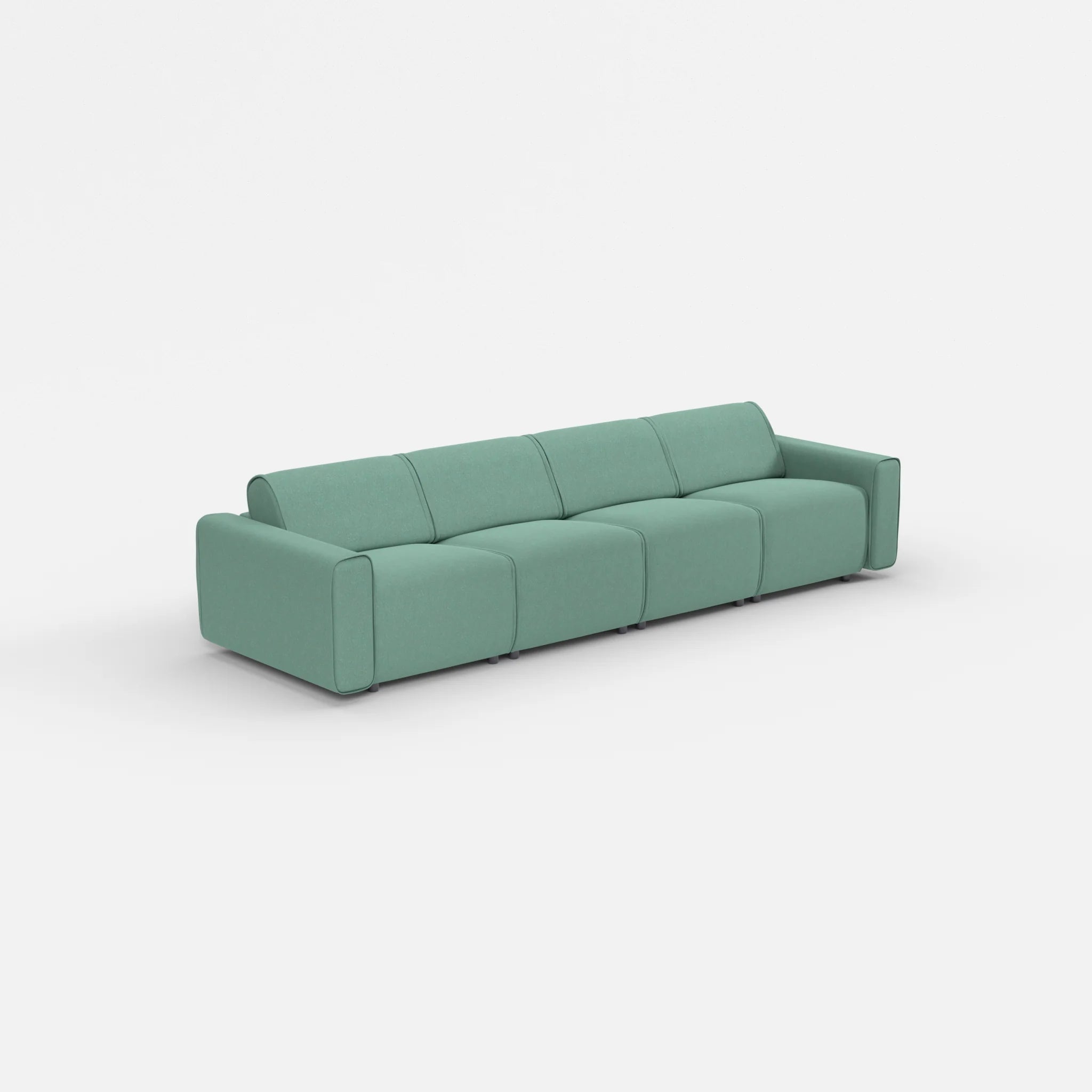 4 Sitzer Sofa Belleform mit breiter Armlehne 1 dama0045 in Türkis von der Seite