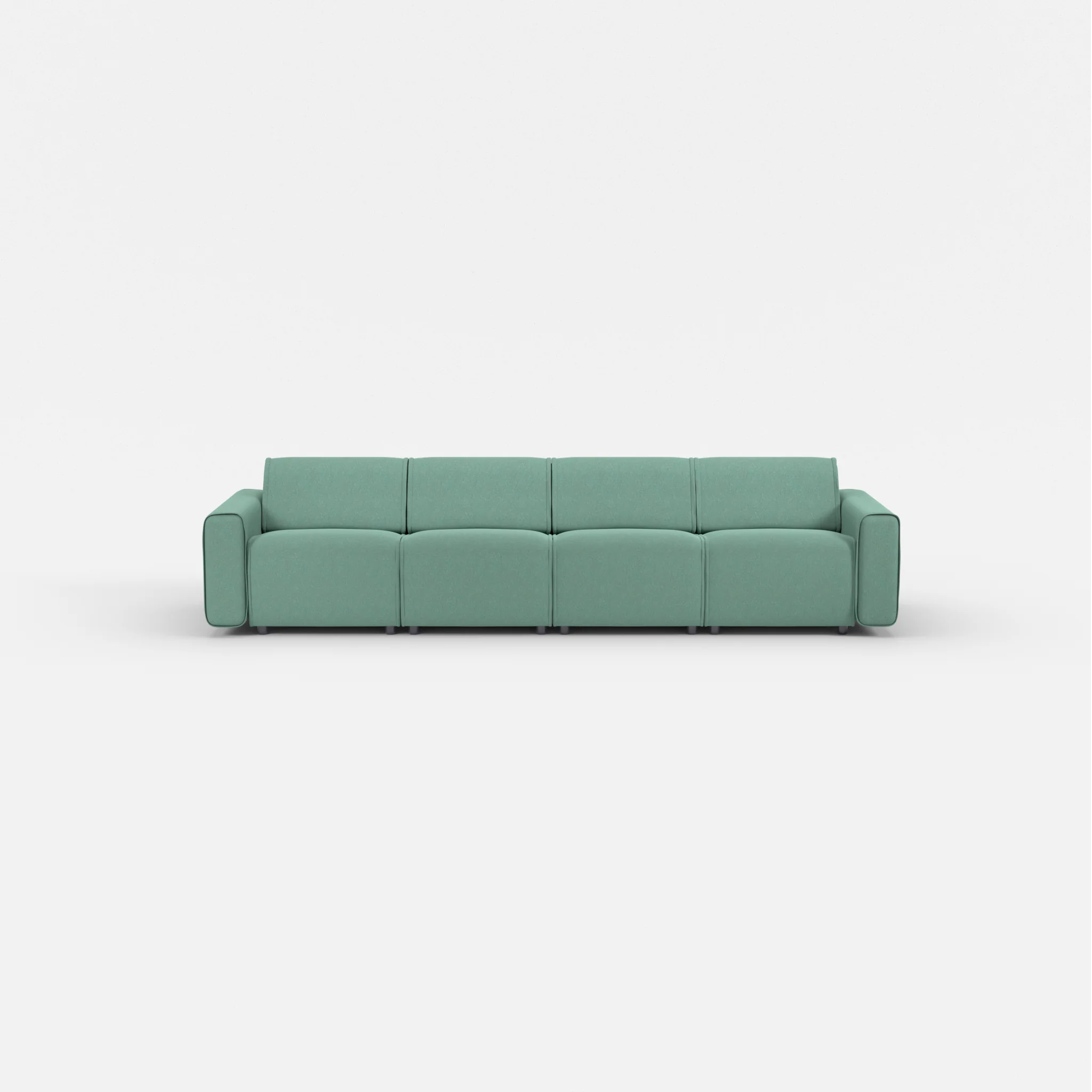 4 Sitzer Sofa Belleform mit breiter Armlehne 1 dama0045 in Türkis von vorne