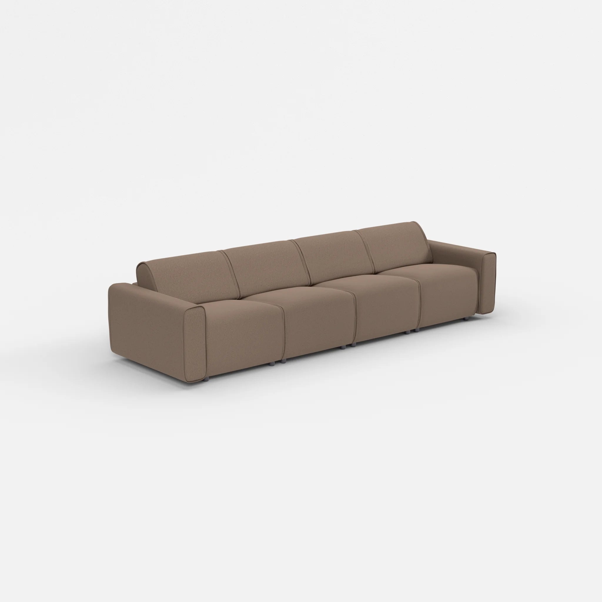 4 Sitzer Sofa Belleform mit breiter Armlehne 1 dama0051 in Braun von der Seite