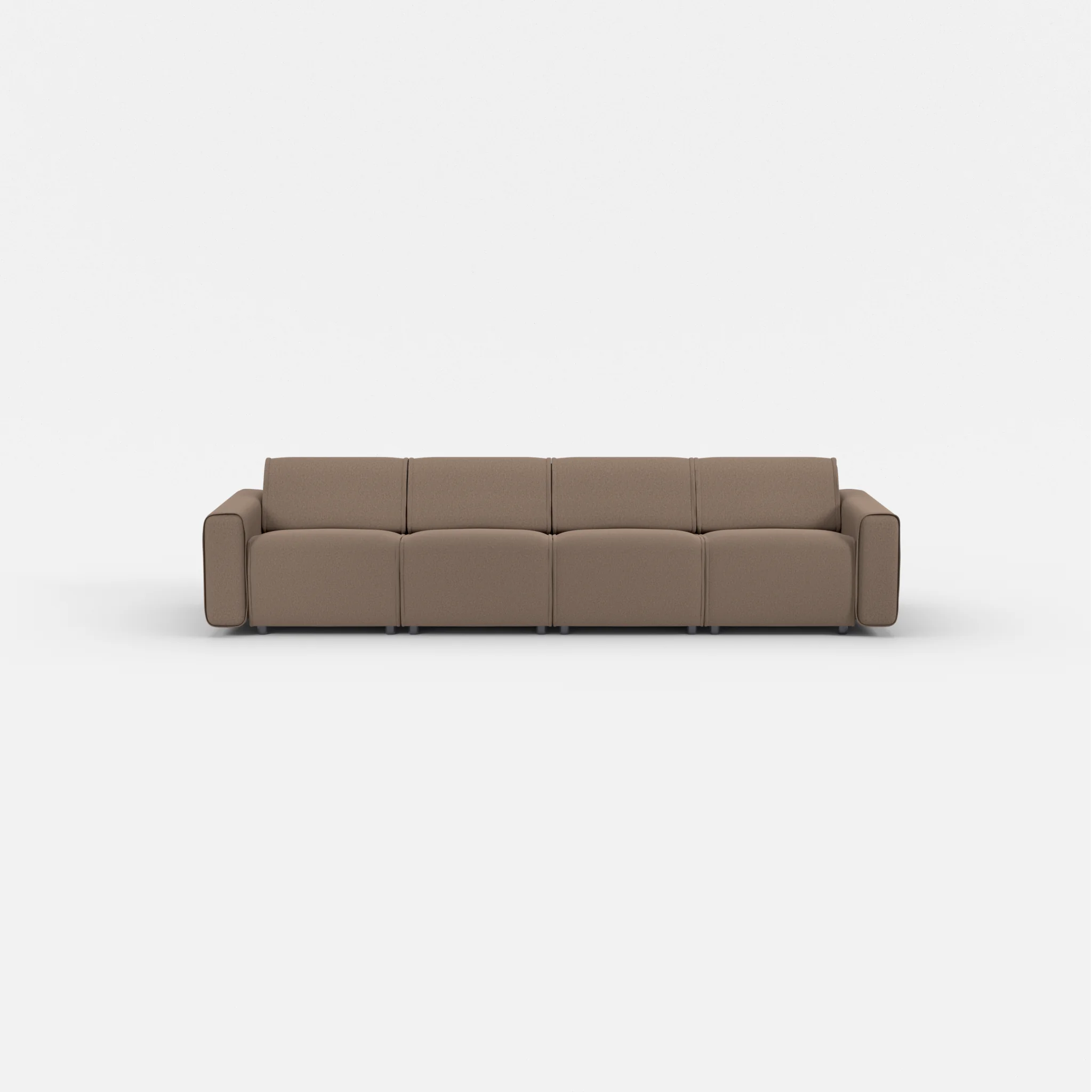 4 Sitzer Sofa Belleform mit breiter Armlehne 1 dama0051 in Braun von vorne