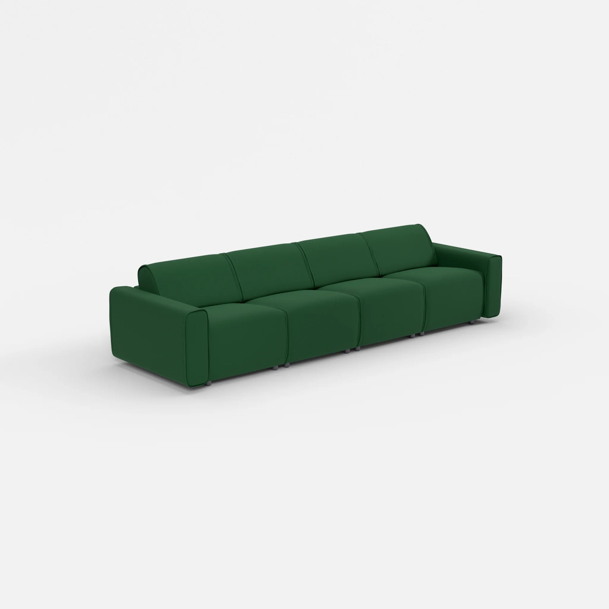 4 Sitzer Sofa Belleform mit breiter Armlehne 1 dama0052 in Dunkelgrün von der Seite