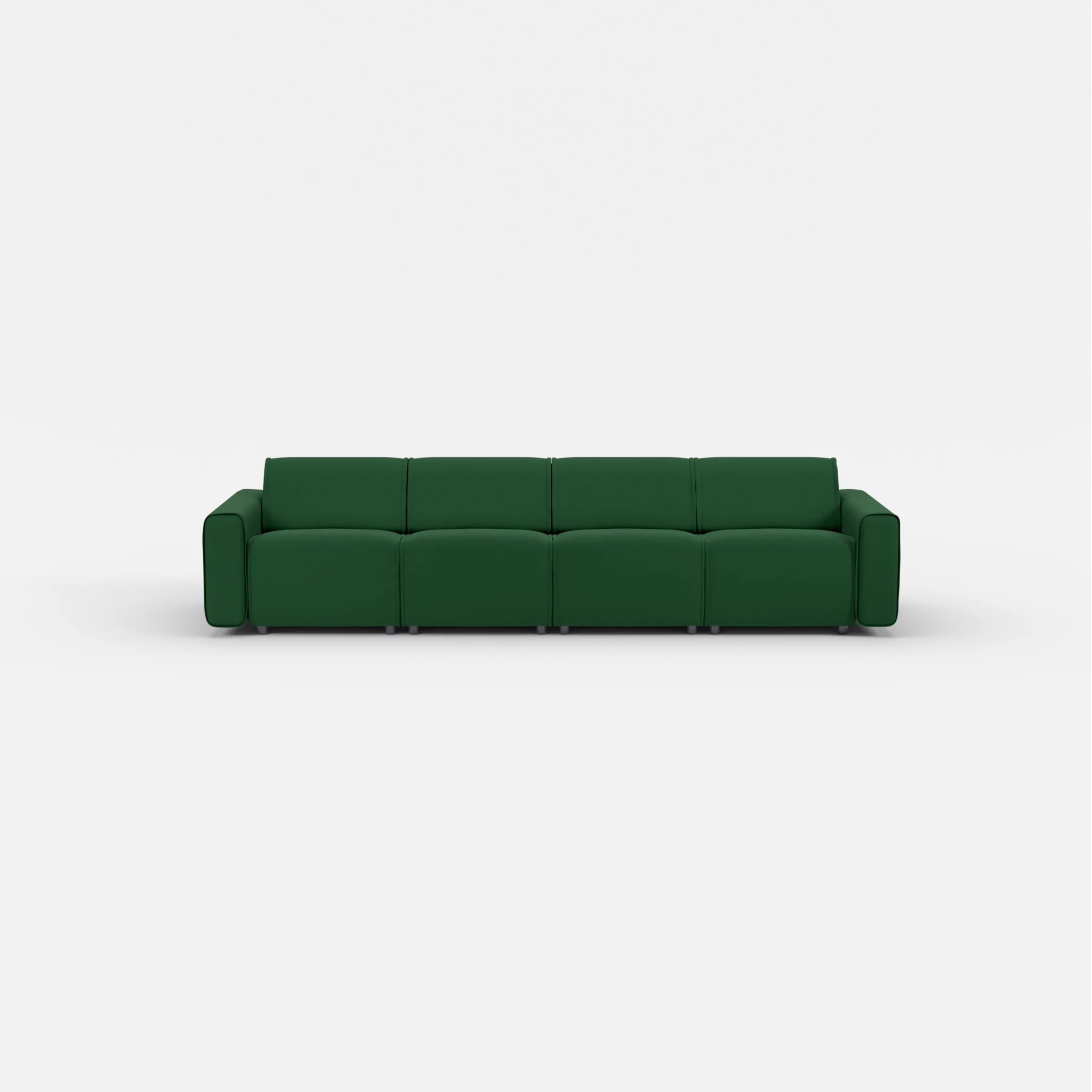 4 Sitzer Sofa Belleform mit breiter Armlehne 1 dama0052 in Dunkelgrün von vorne